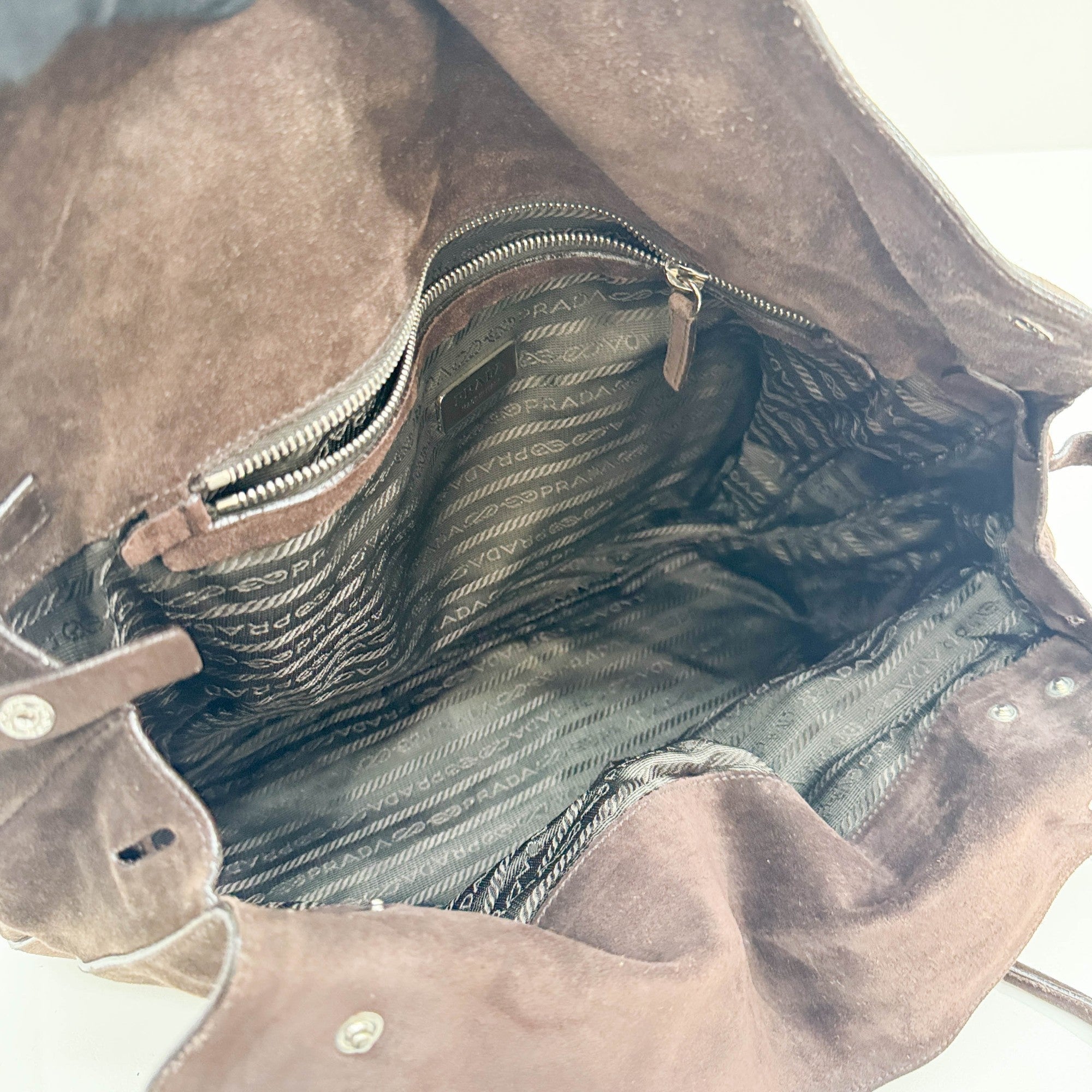 Brown Suede Tote Bag