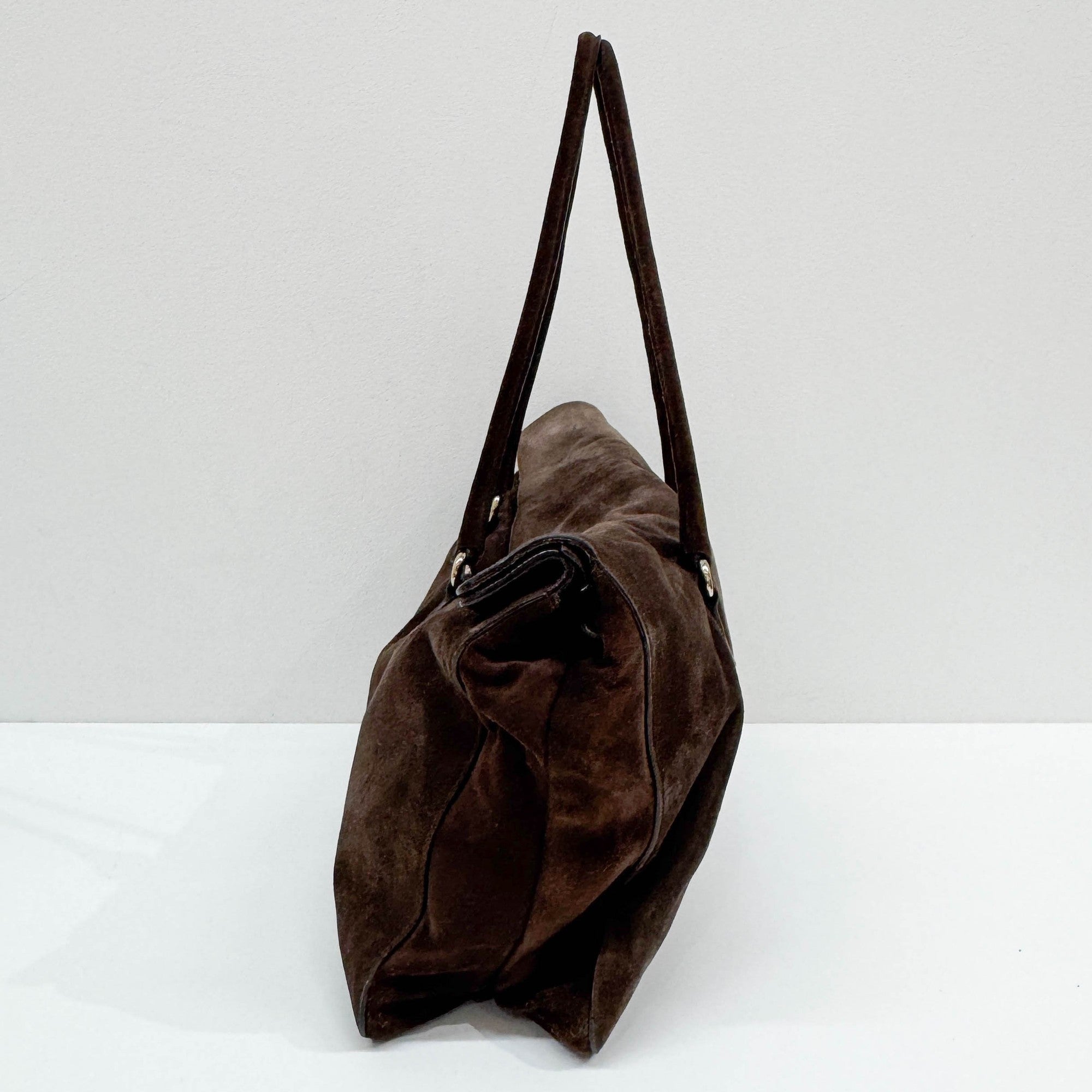 Brown Suede Tote Bag