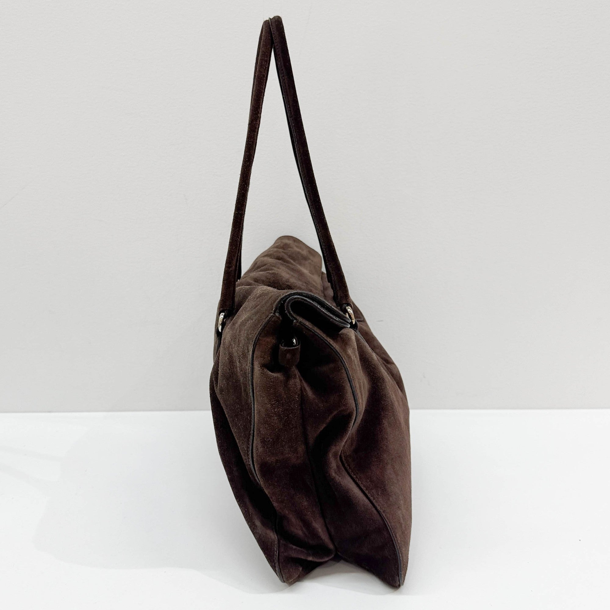 Brown Suede Tote Bag