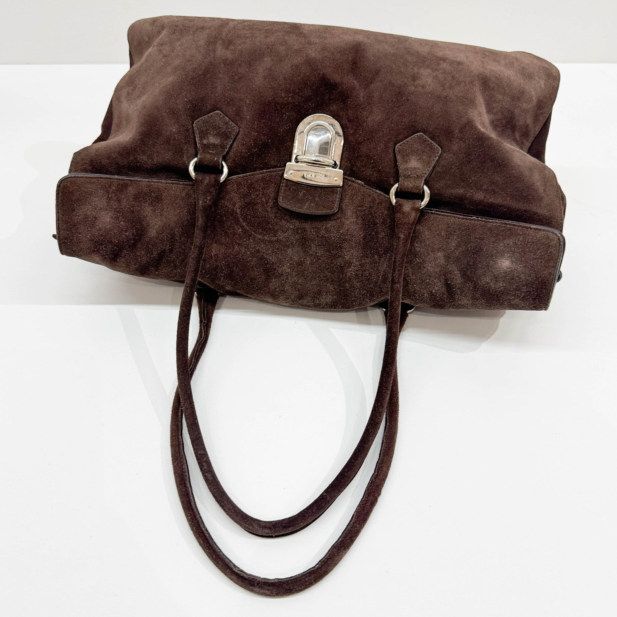 Brown Suede Tote Bag