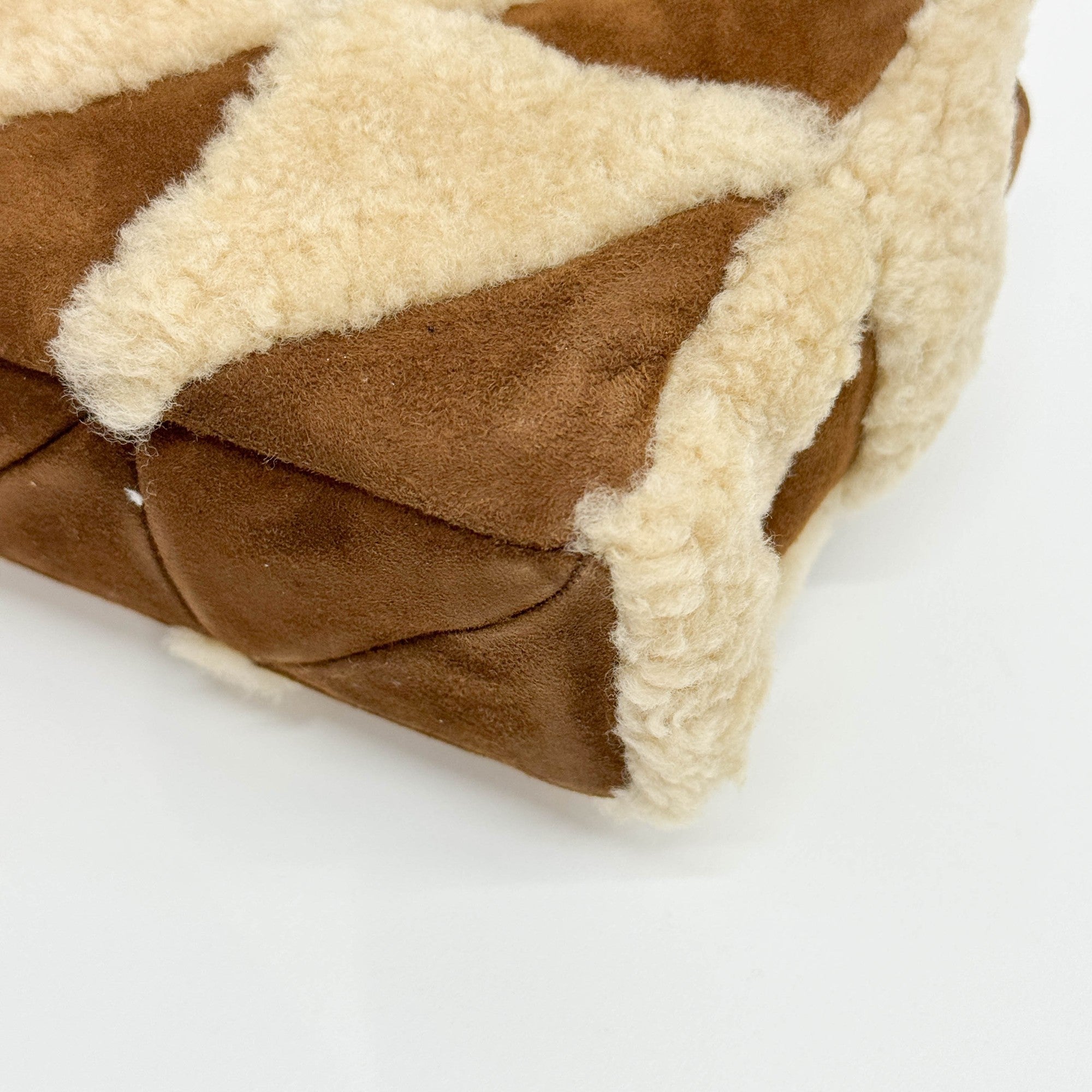 Fur Patchwork Brown Leather Shoulder Bag