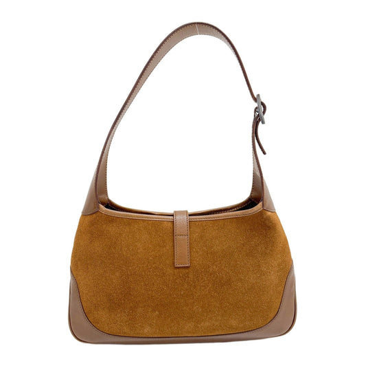 Mini Jackie Cherry Line Brown Suede Shoulder Bag