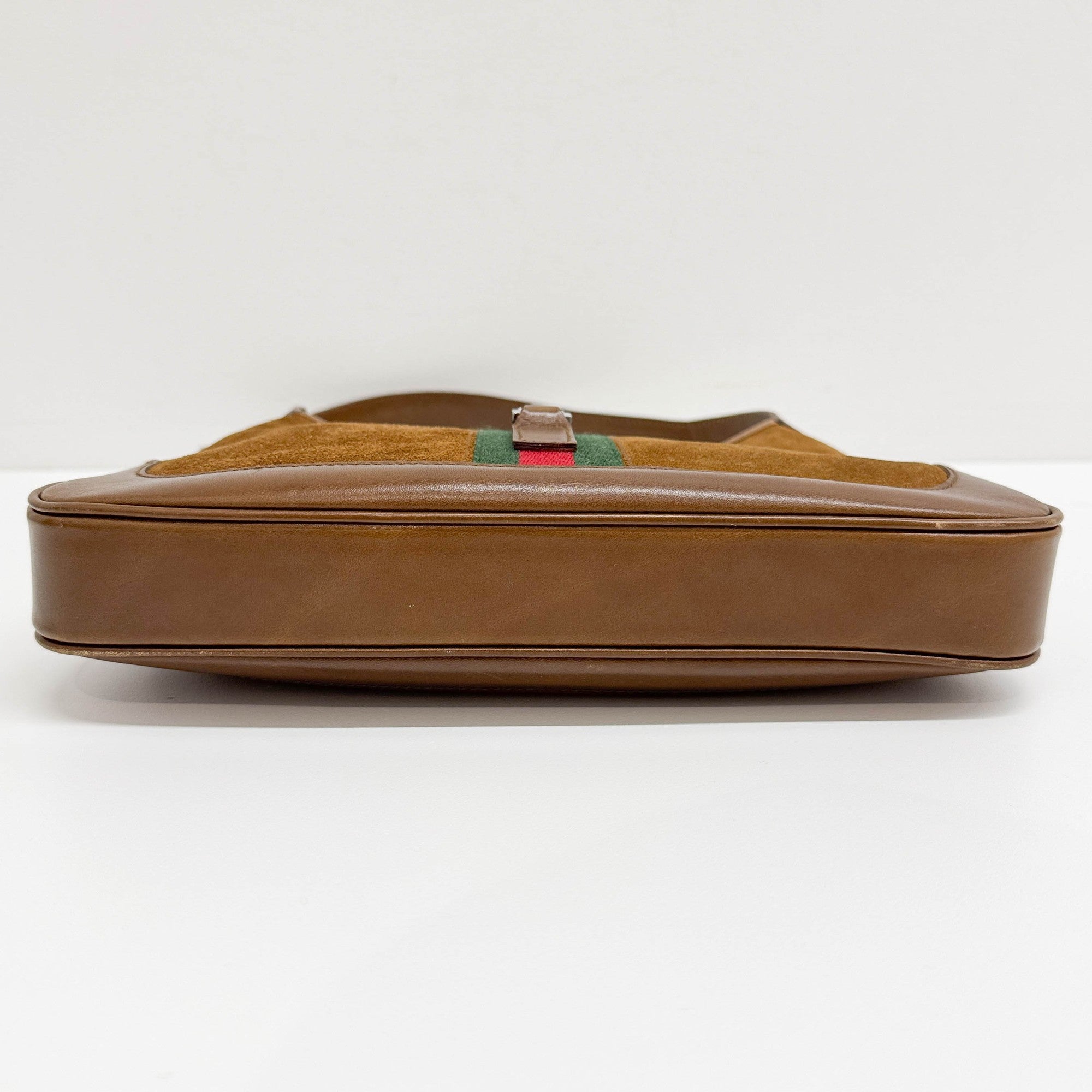 Mini Jackie Cherry Line Brown Suede Shoulder Bag