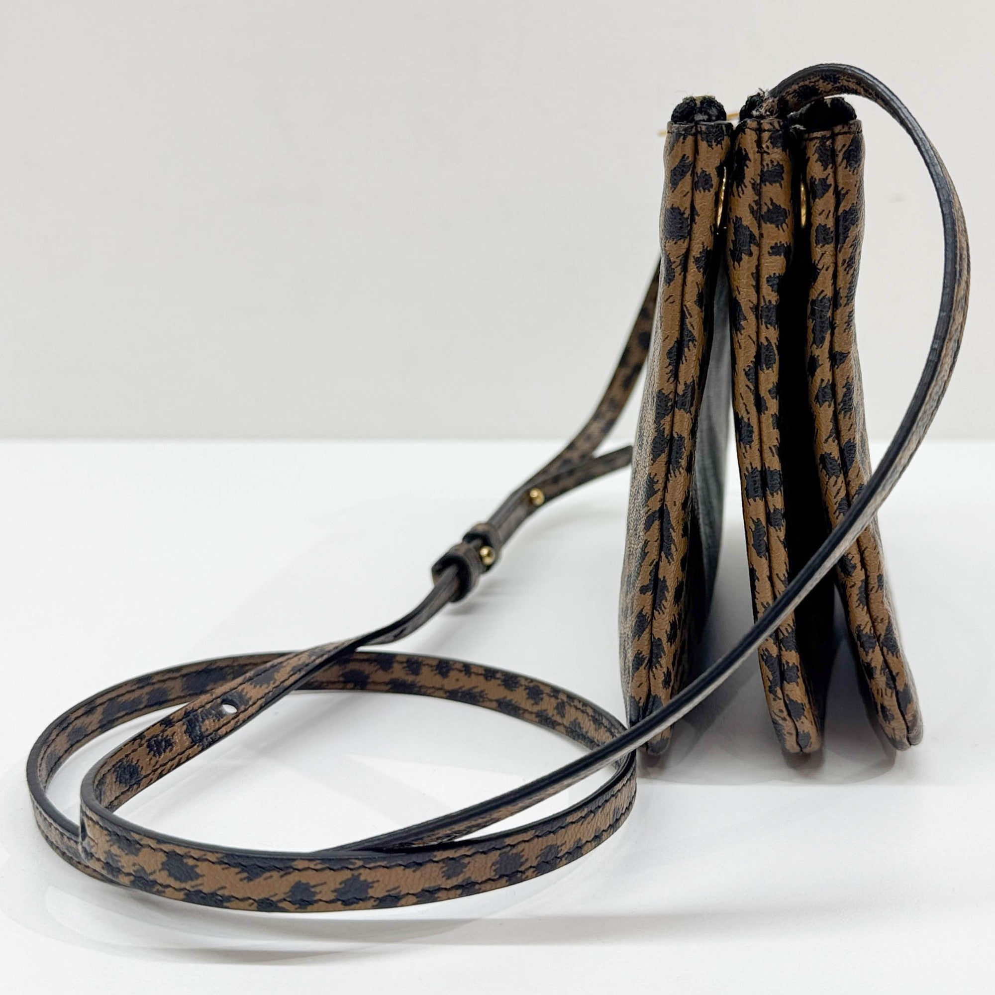 3 in 1 Brown Cheetah Canvas Crossbody Bag