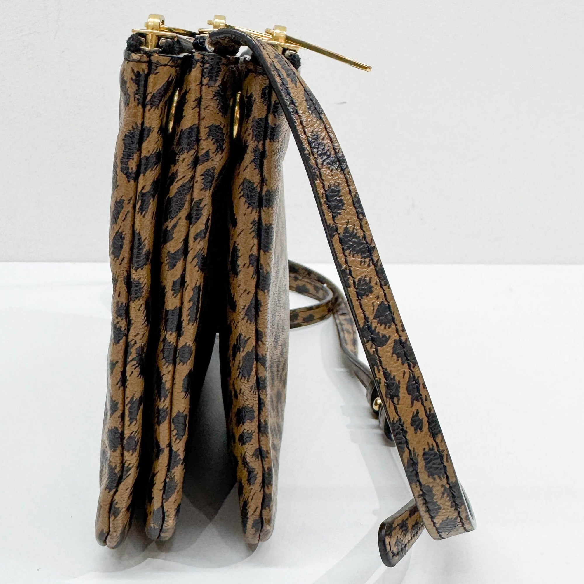 3 in 1 Brown Cheetah Canvas Crossbody Bag