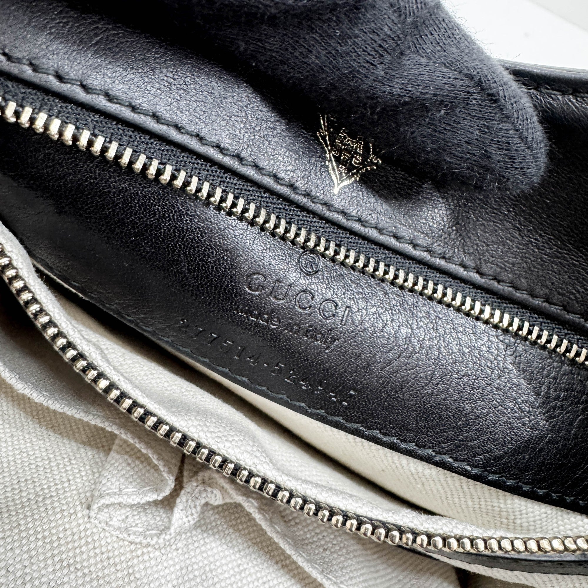 Stirrup Black Leather Hand Bag