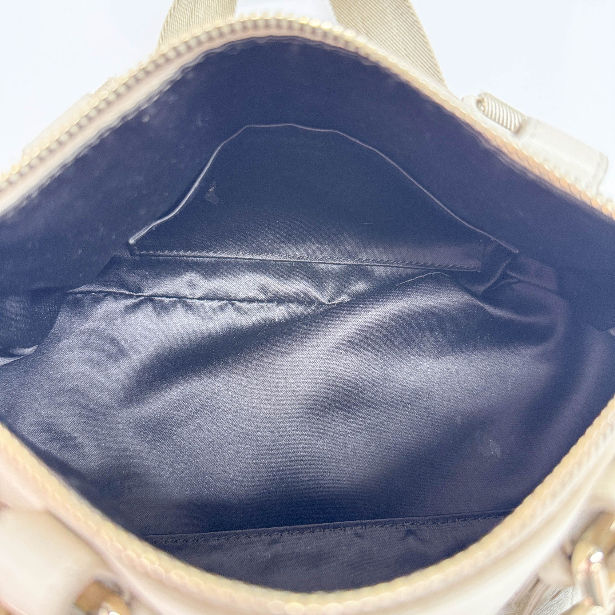 Boston/Bowling Beige Leather Shoulder Bag