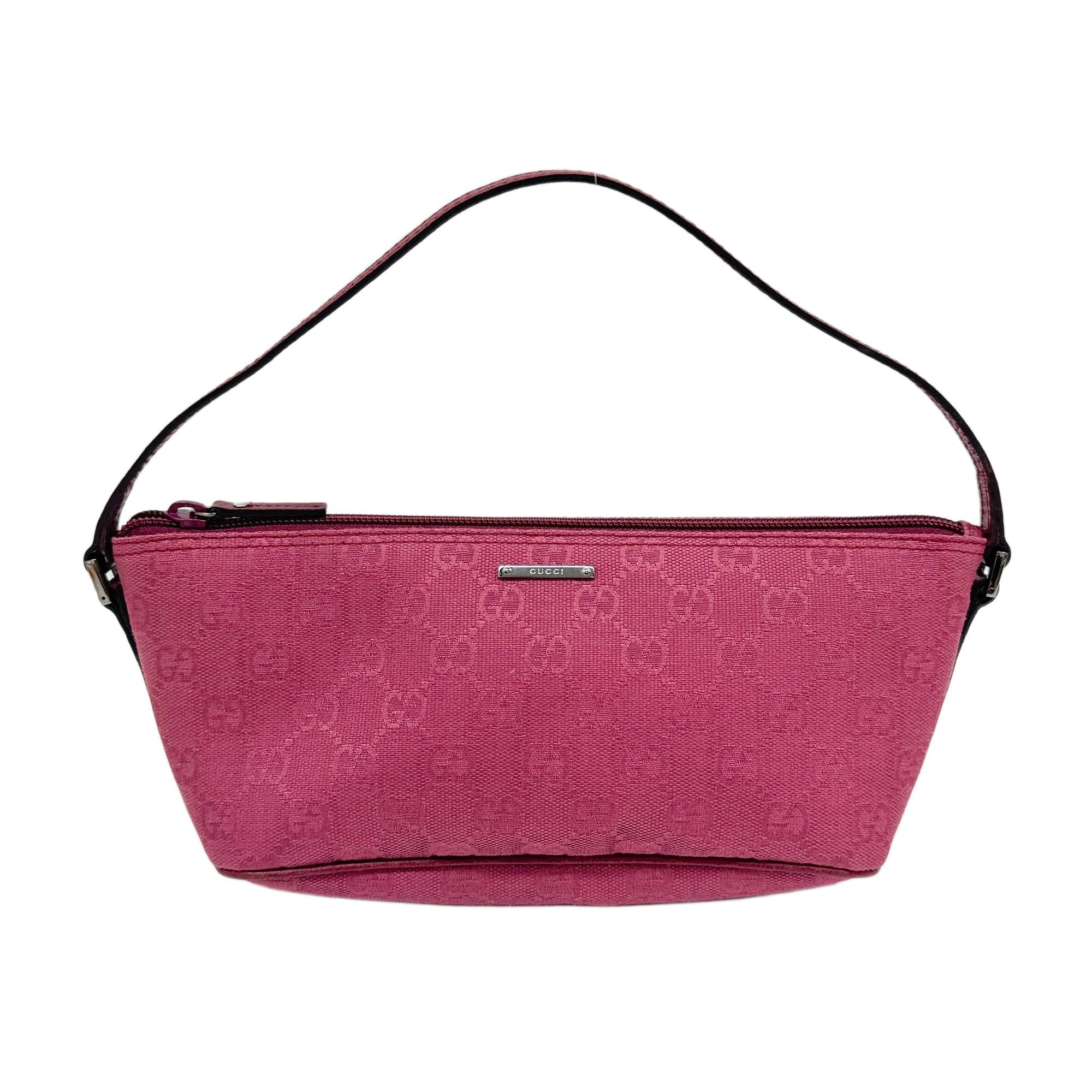 Boat Magenta Pink GG Canvas Pouch Bag