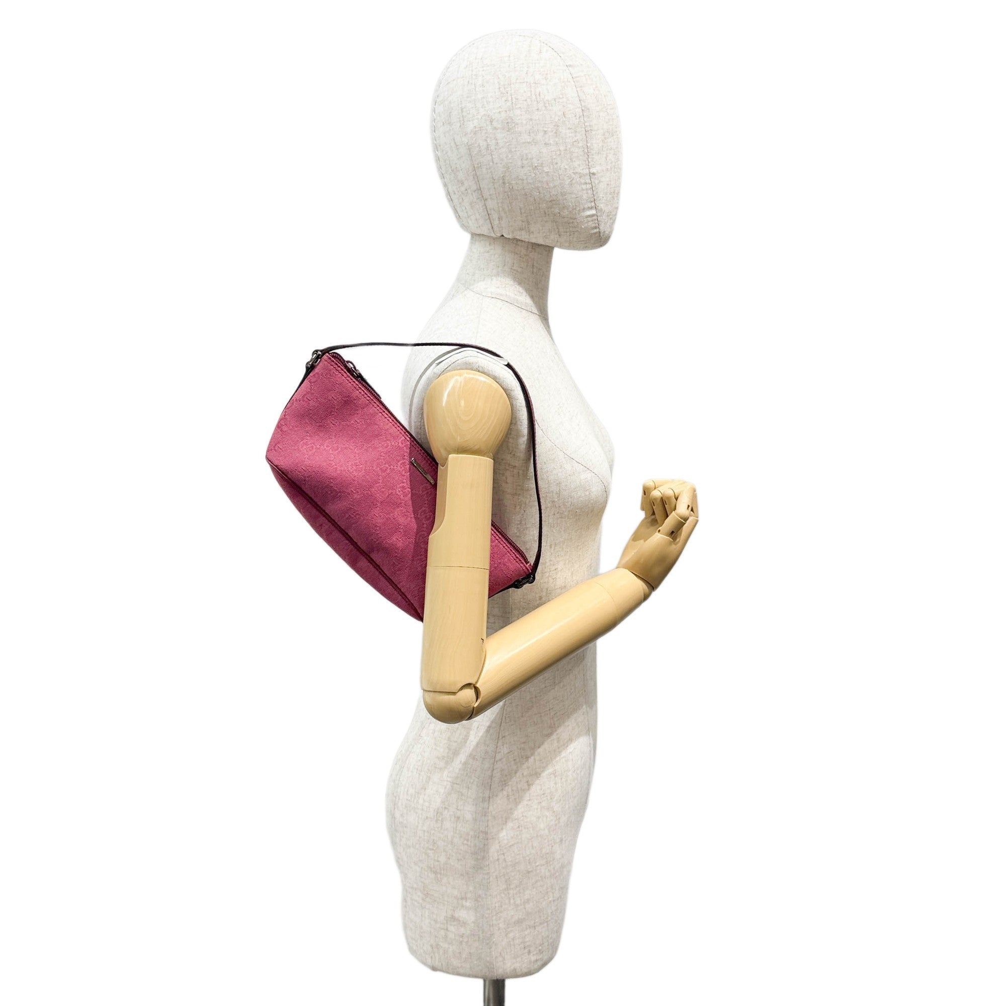 Boat Magenta Pink GG Canvas Pouch Bag