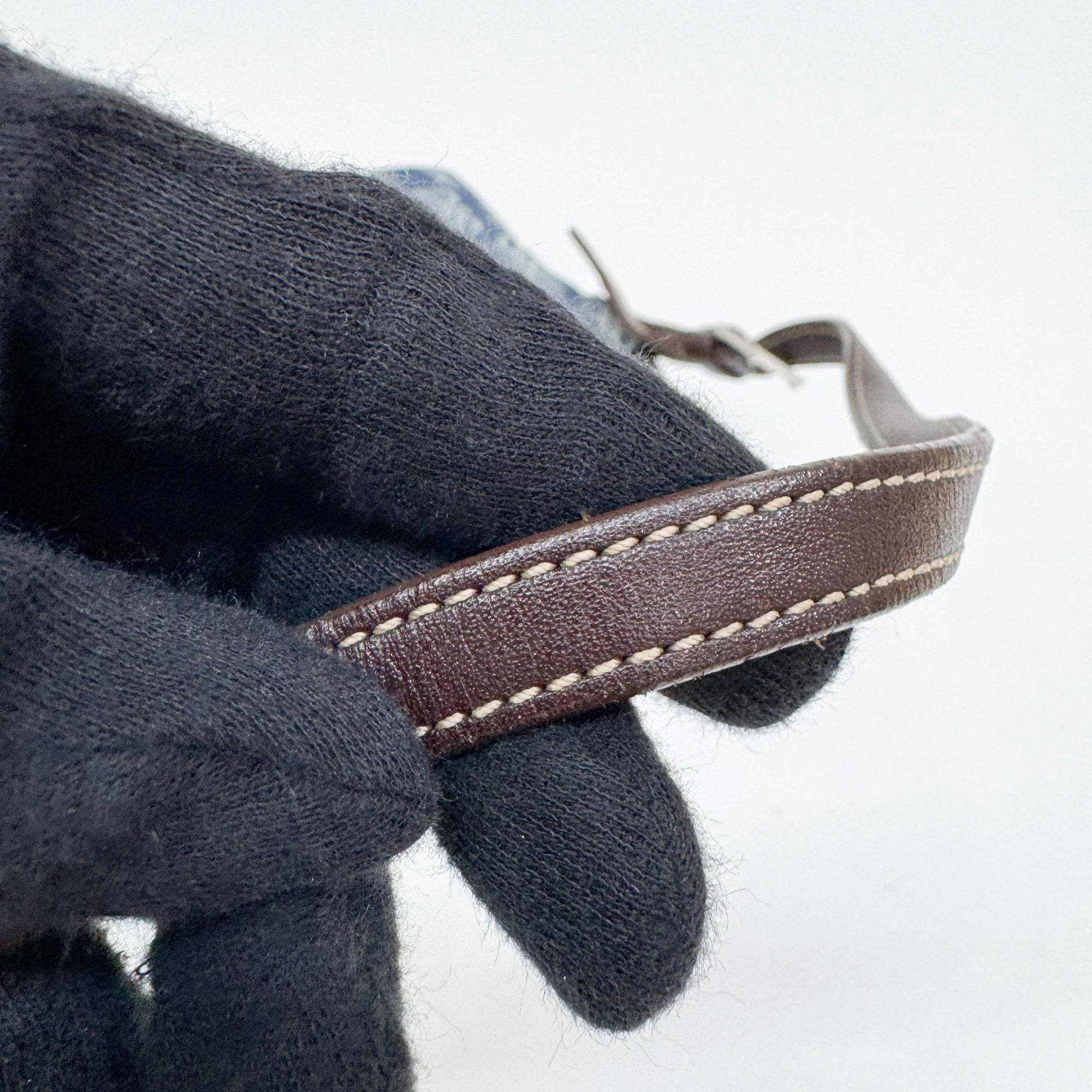 Blue Anagram Canvas Pouch Bag