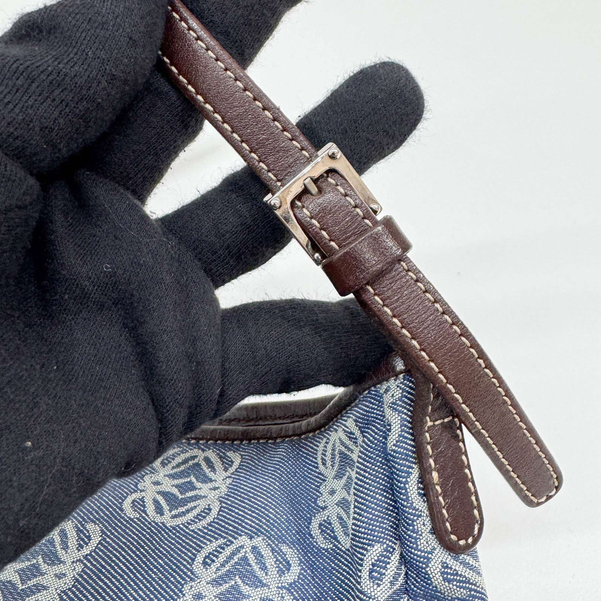 Blue Anagram Canvas Pouch Bag