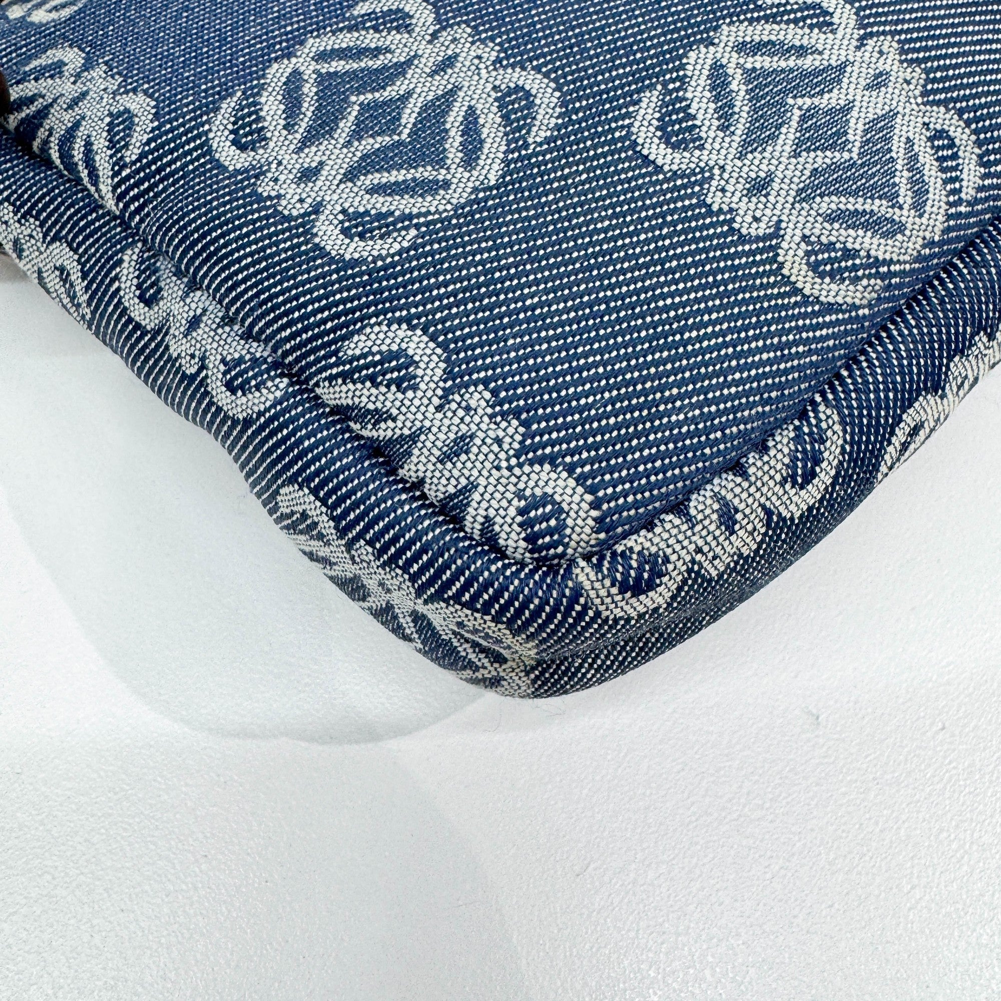 Blue Anagram Canvas Pouch Bag