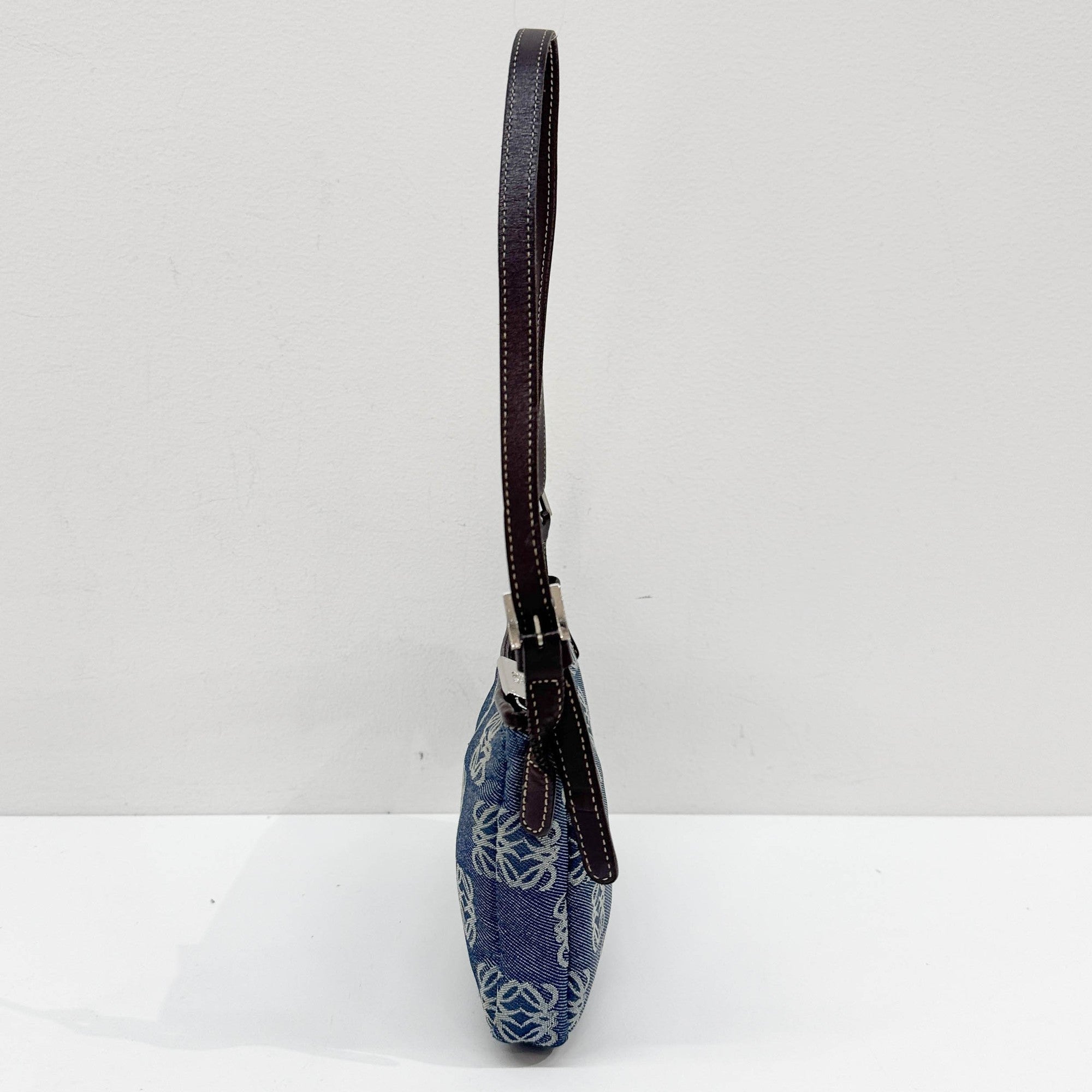 Blue Anagram Canvas Pouch Bag