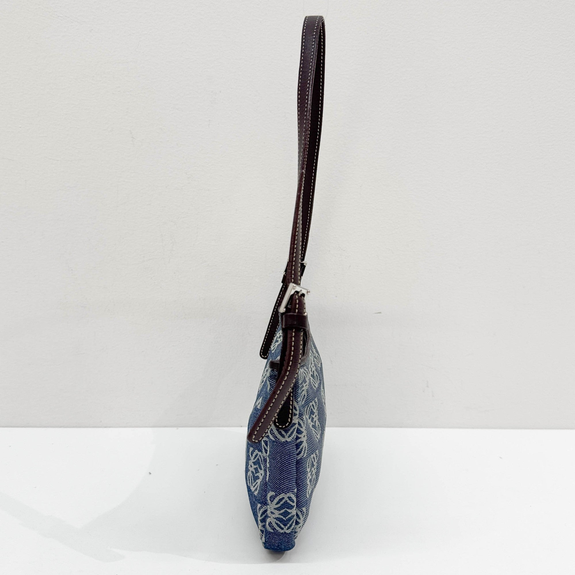 Blue Anagram Canvas Pouch Bag