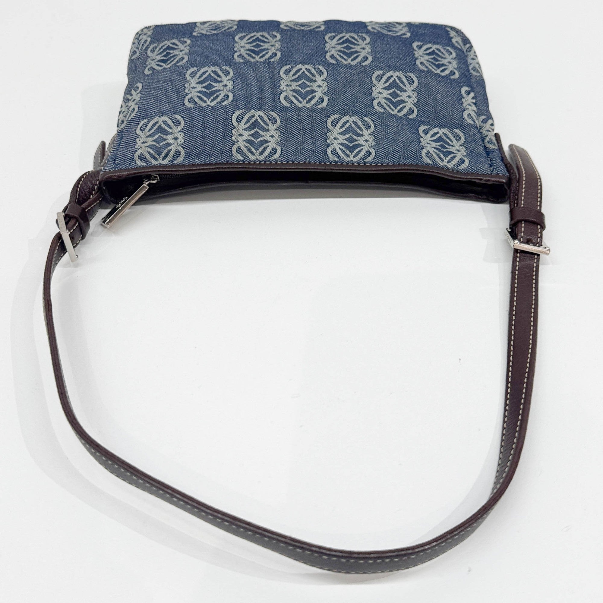 Blue Anagram Canvas Pouch Bag