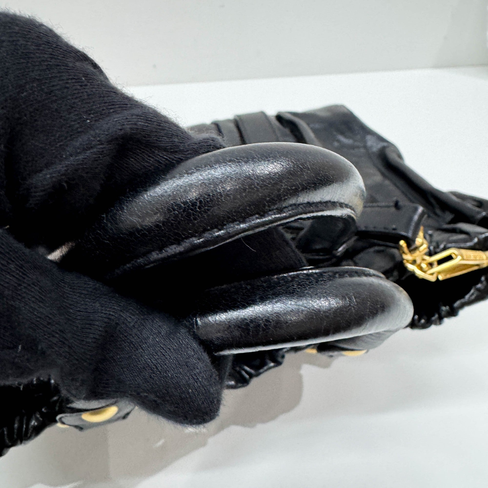 Vitello Black Leather Two Way Bag