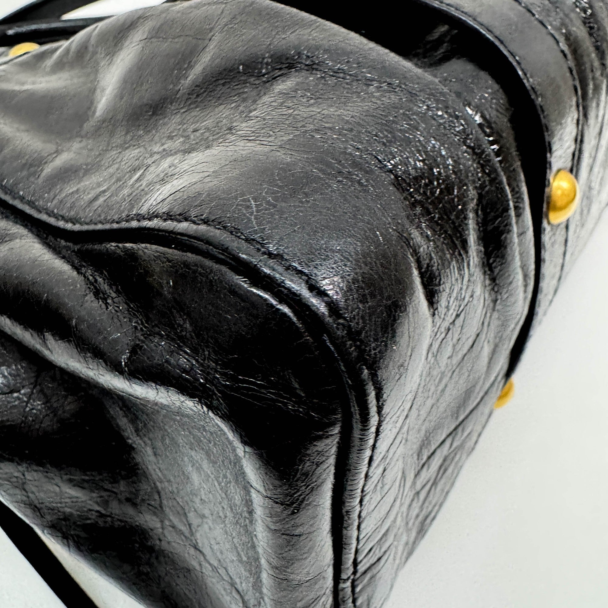 Vitello Black Leather Two Way Bag