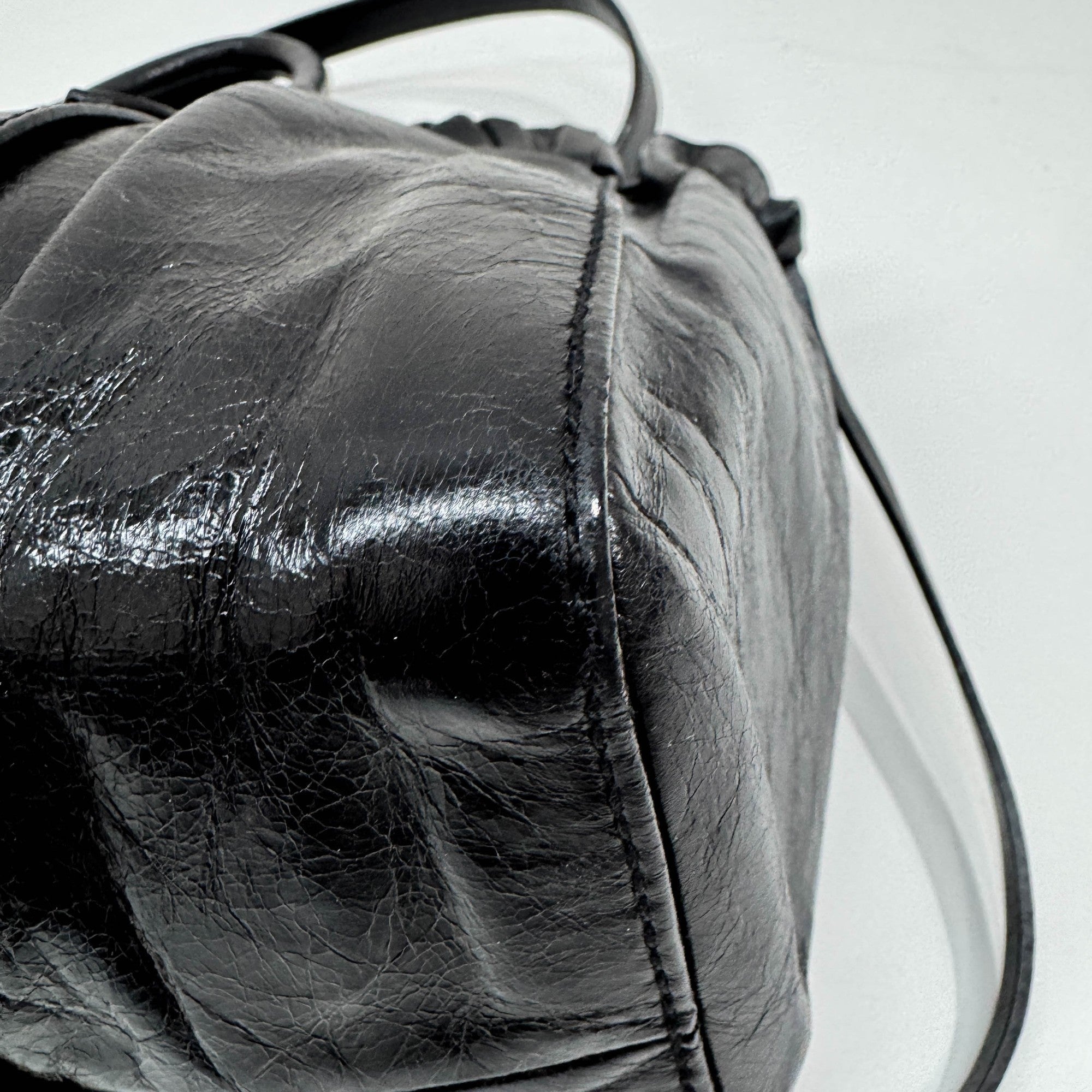 Vitello Black Leather Two Way Bag