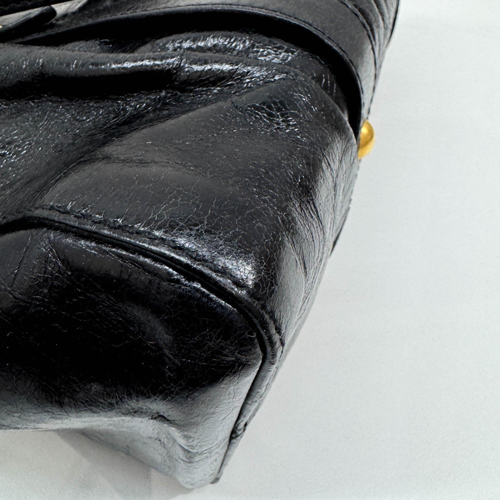 Vitello Black Leather Two Way Bag