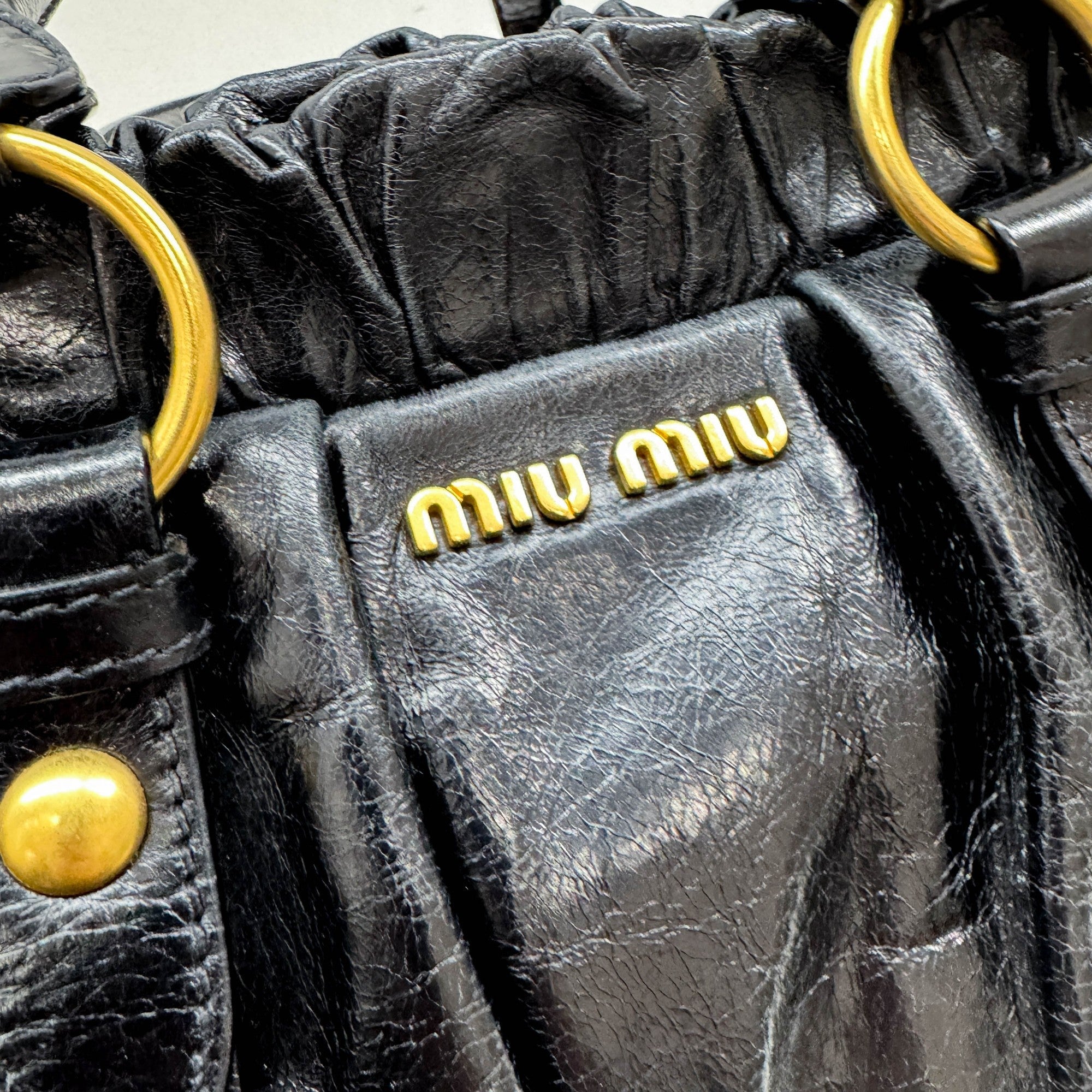 Vitello Black Leather Two Way Bag