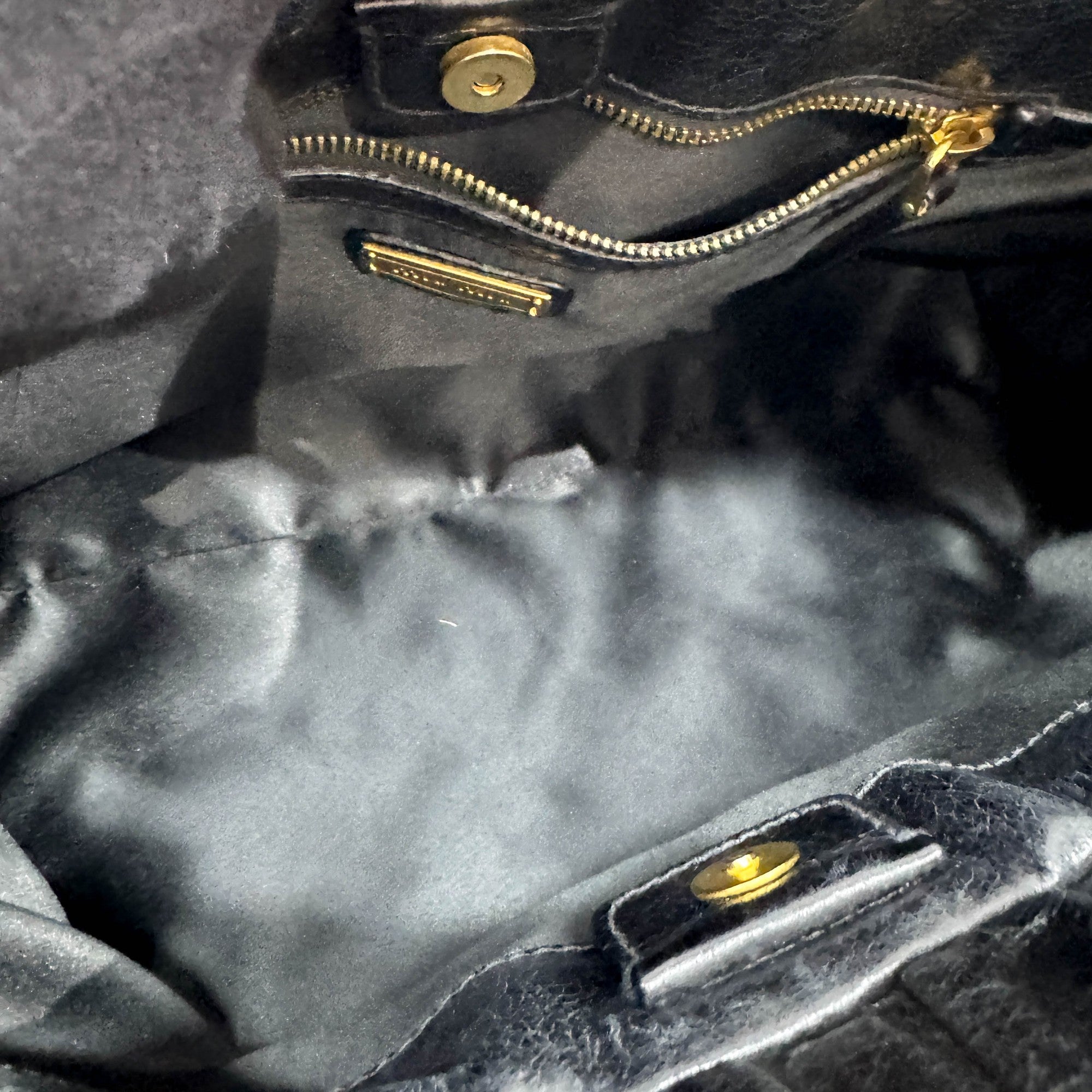 Vitello Black Leather Two Way Bag