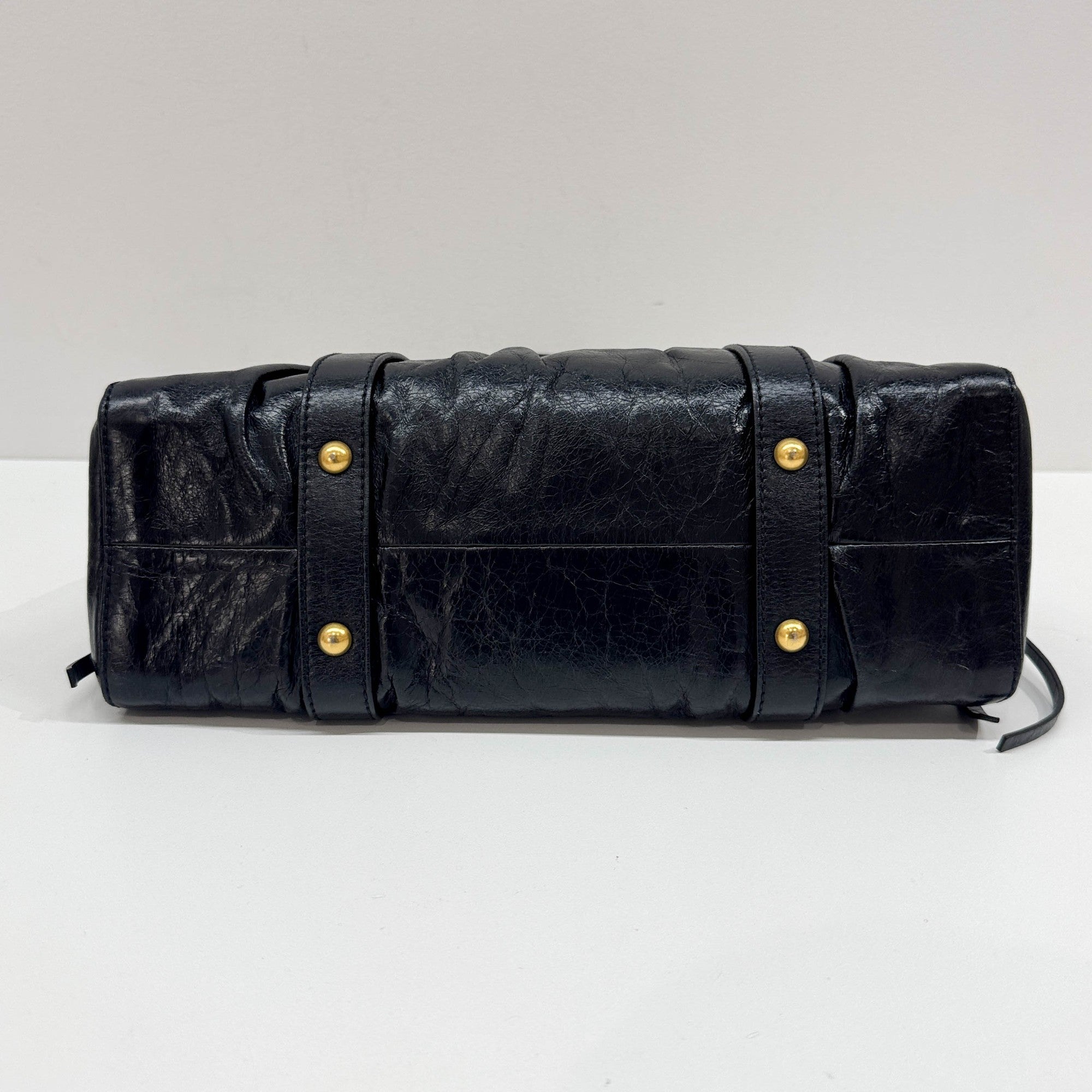 Vitello Black Leather Two Way Bag