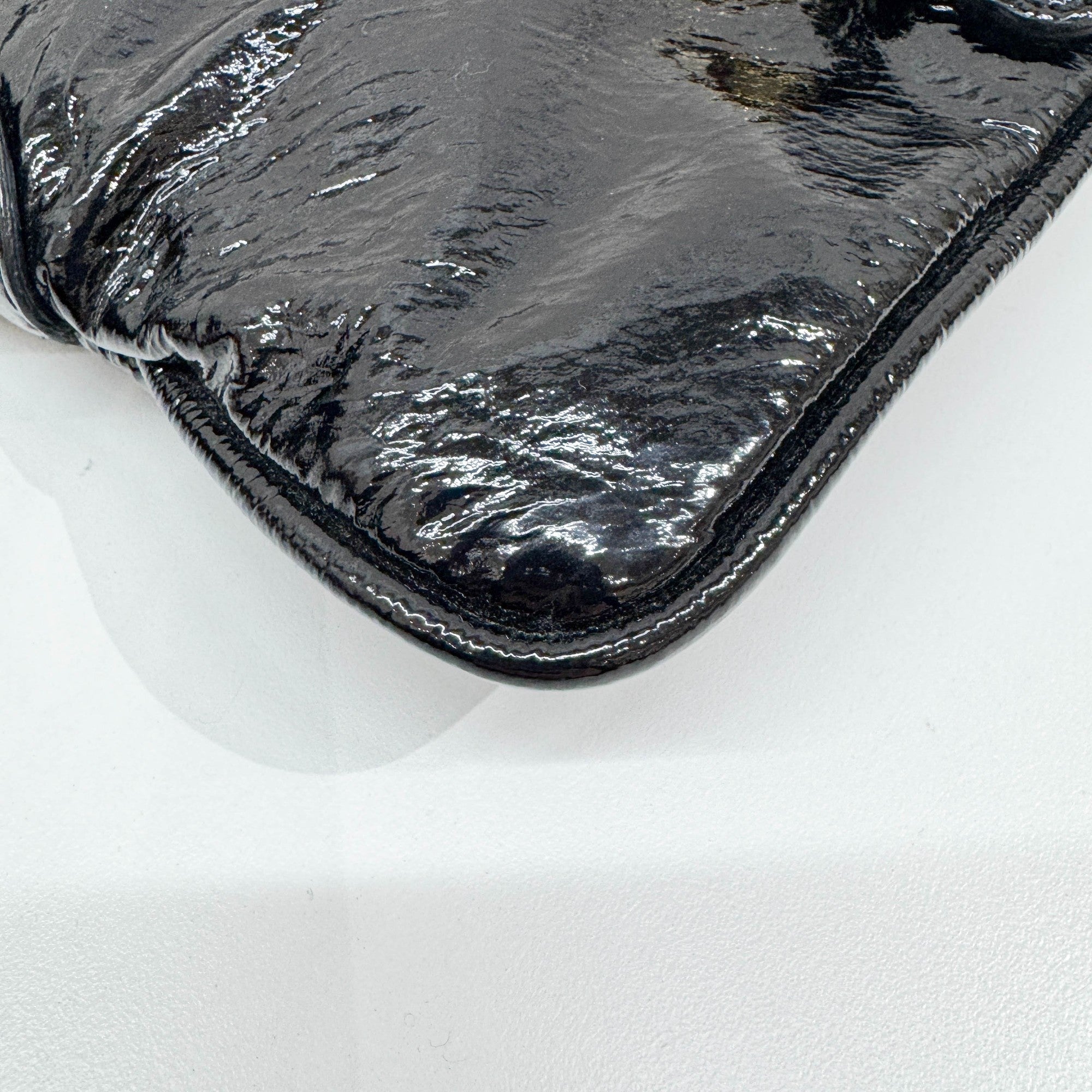Kerala Black Patent Leather Hand Bag