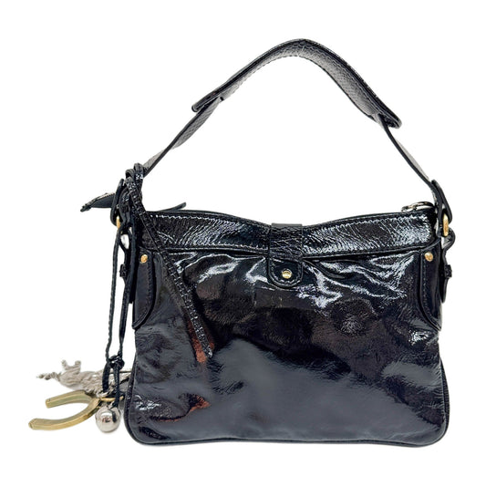 Kerala Black Patent Leather Hand Bag
