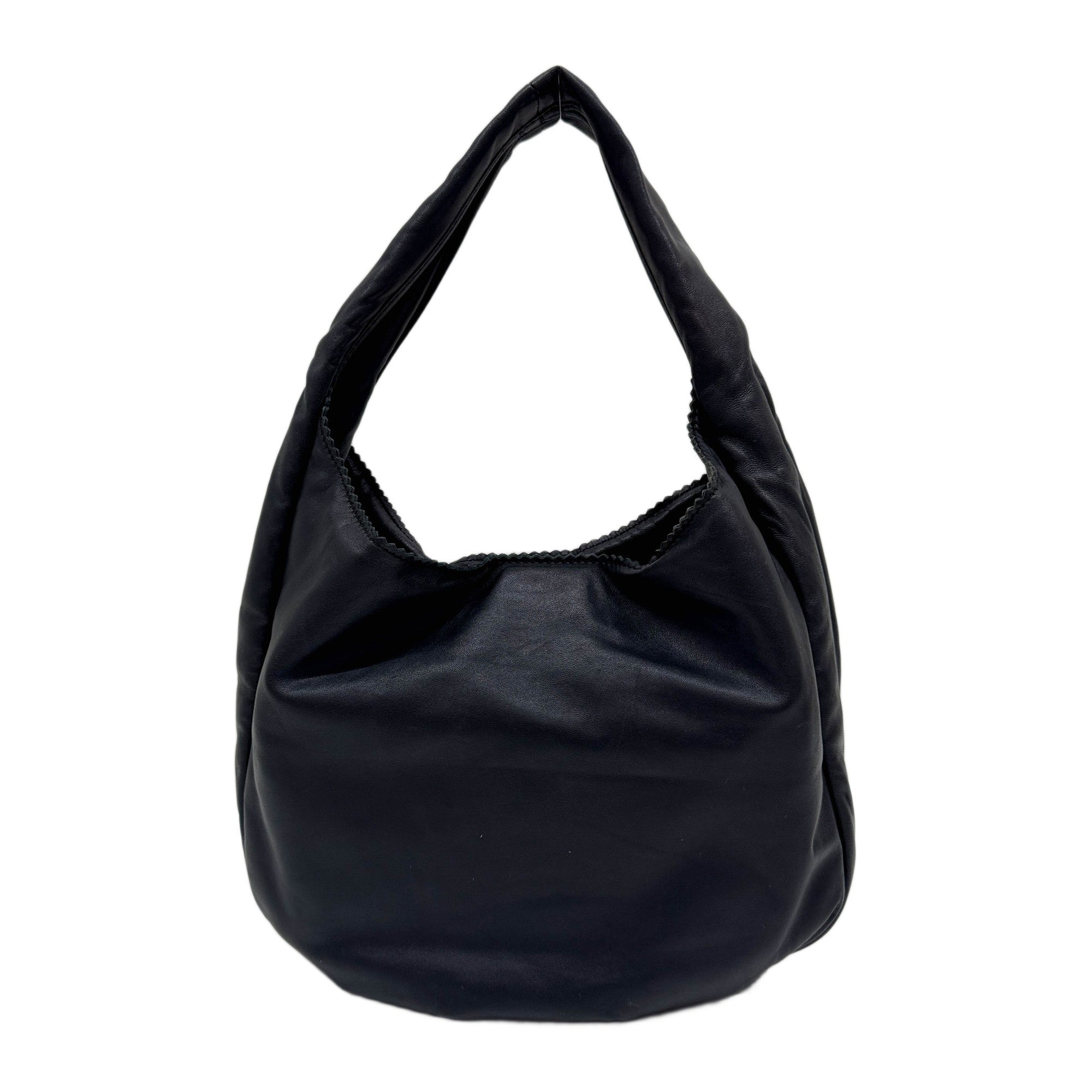 Viento 30 Black Leather Hobo Bag