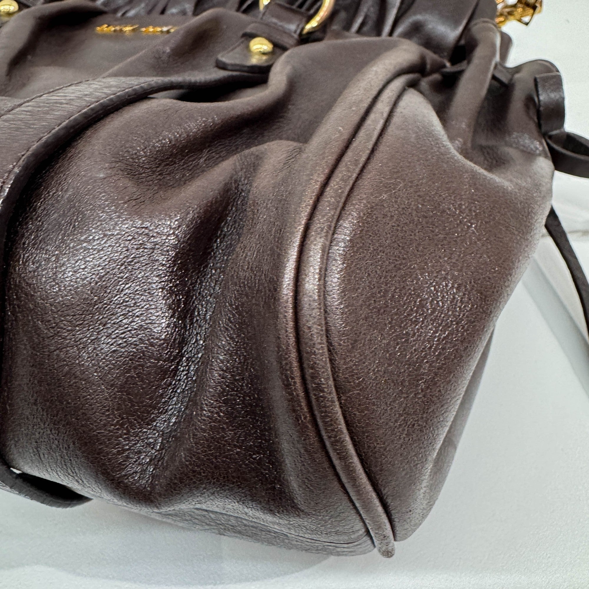 Vitello Dark Brown Leather Two Way Bag