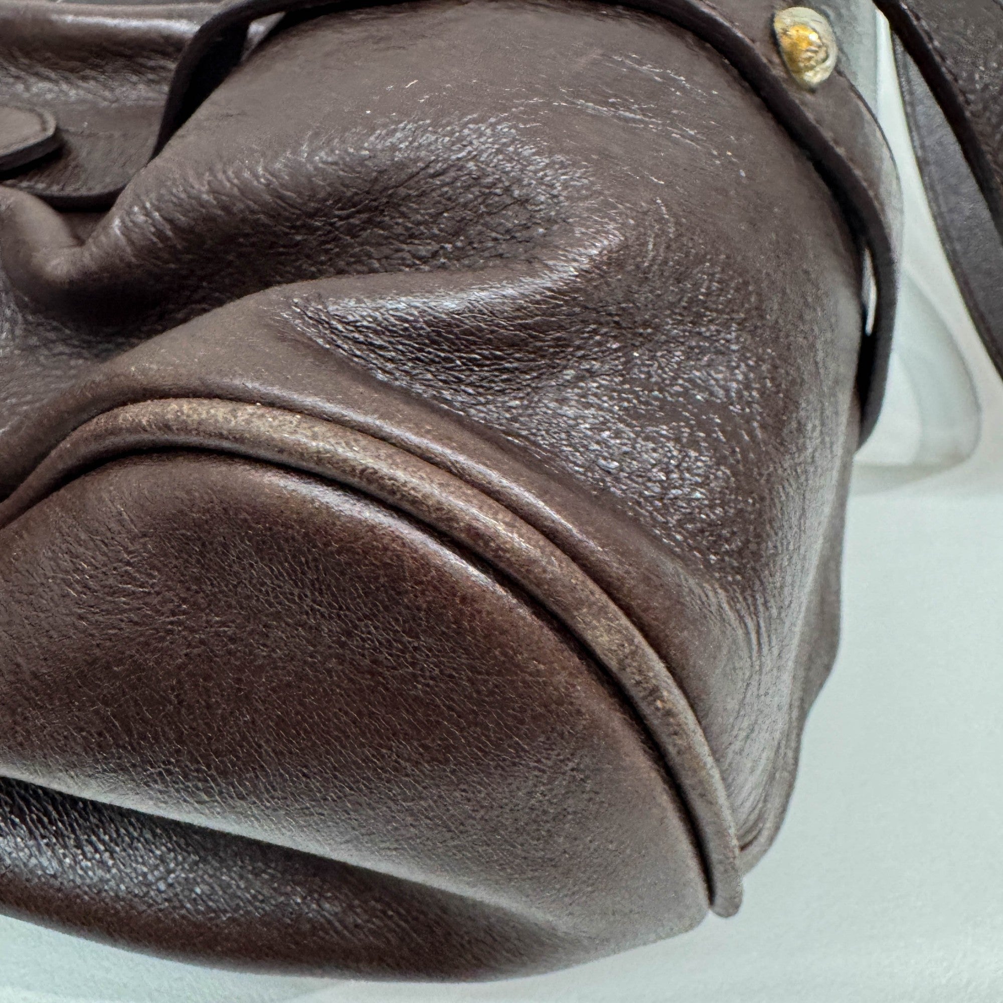 Vitello Dark Brown Leather Two Way Bag