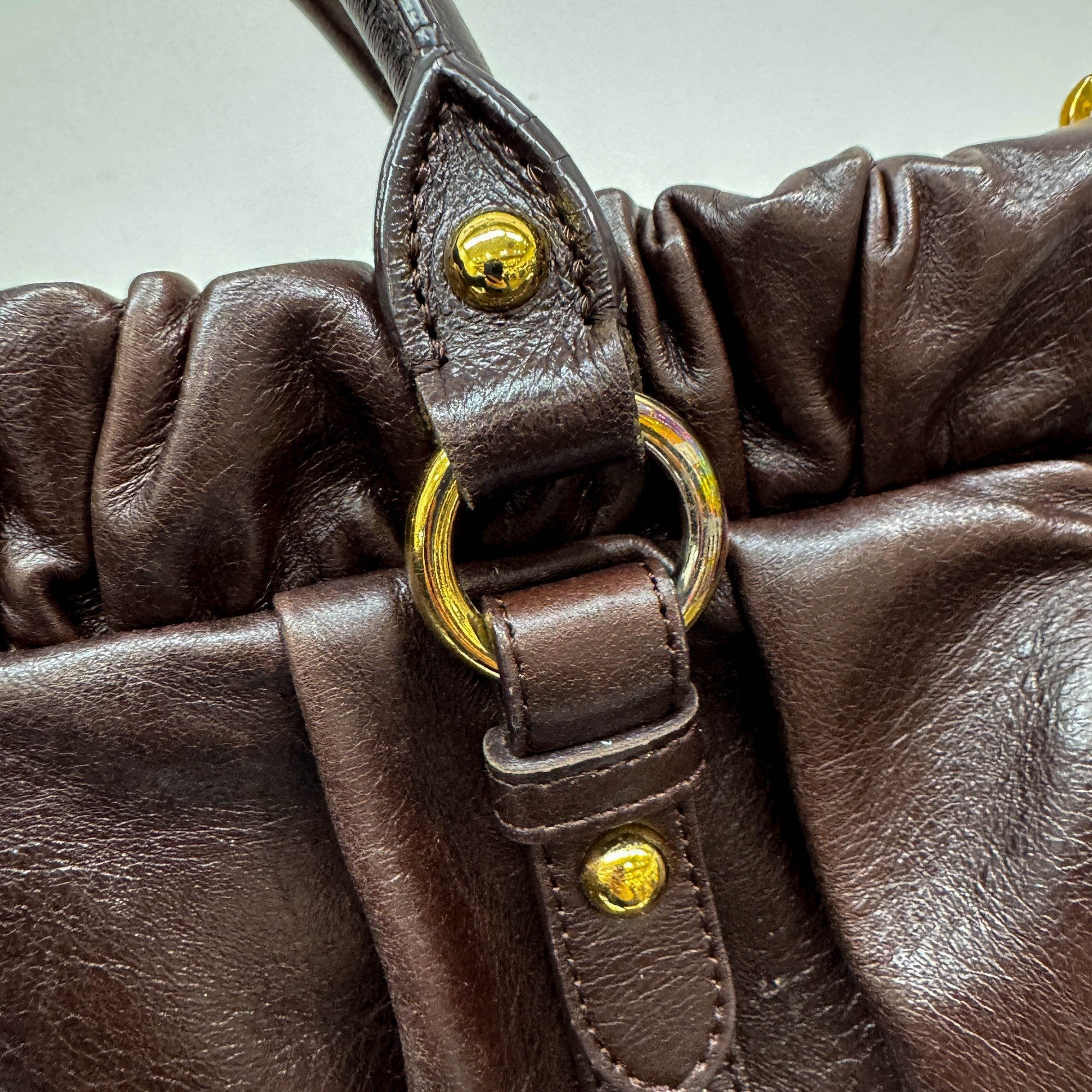 Vitello Dark Brown Leather Two Way Bag