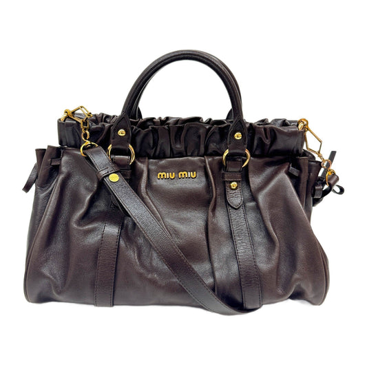 Vitello Dark Brown Leather Two Way Bag