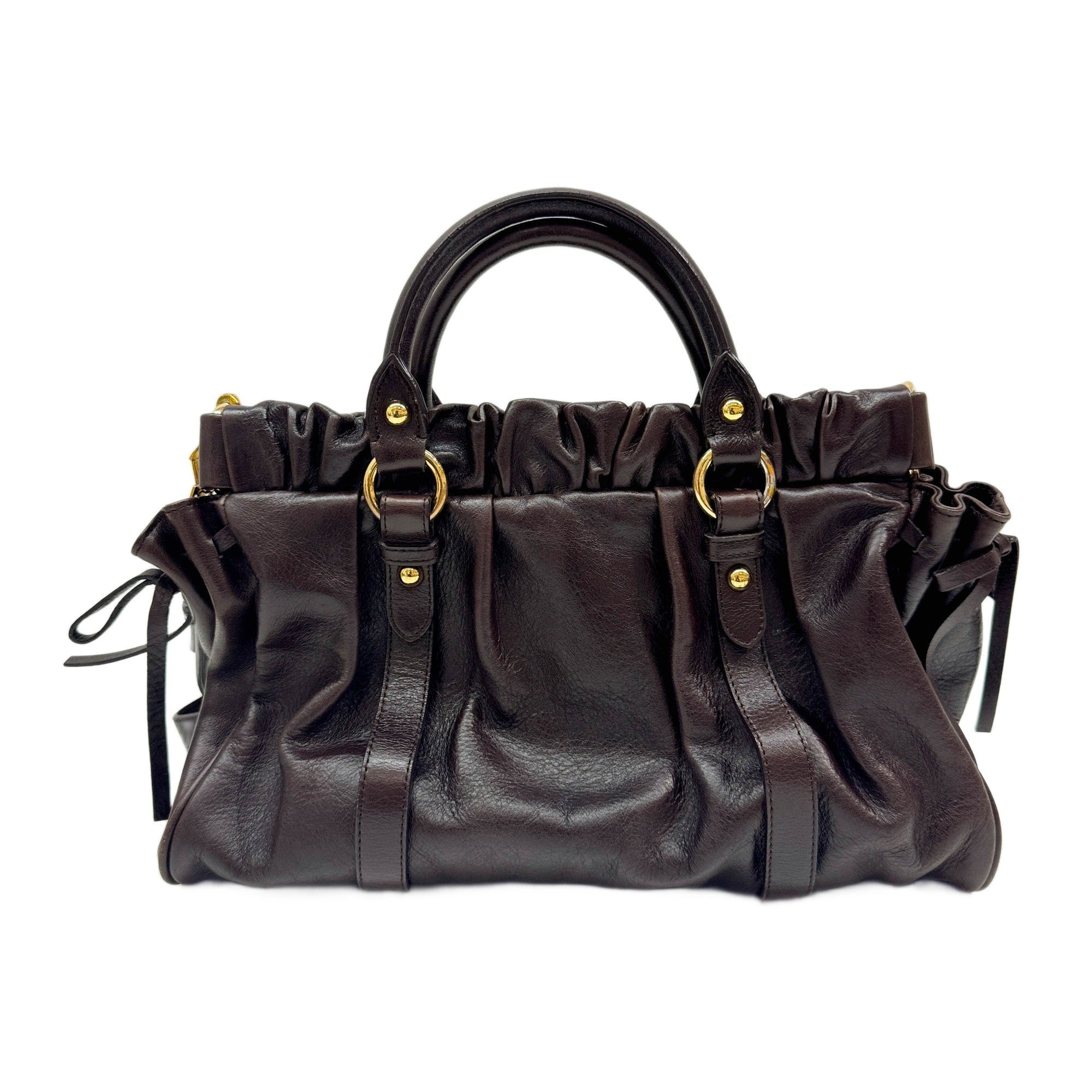 Vitello Dark Brown Leather Two Way Bag