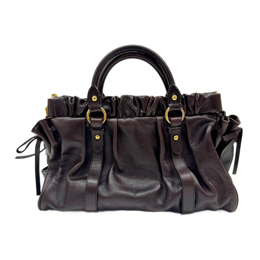 Vitello Dark Brown Leather Two Way Bag