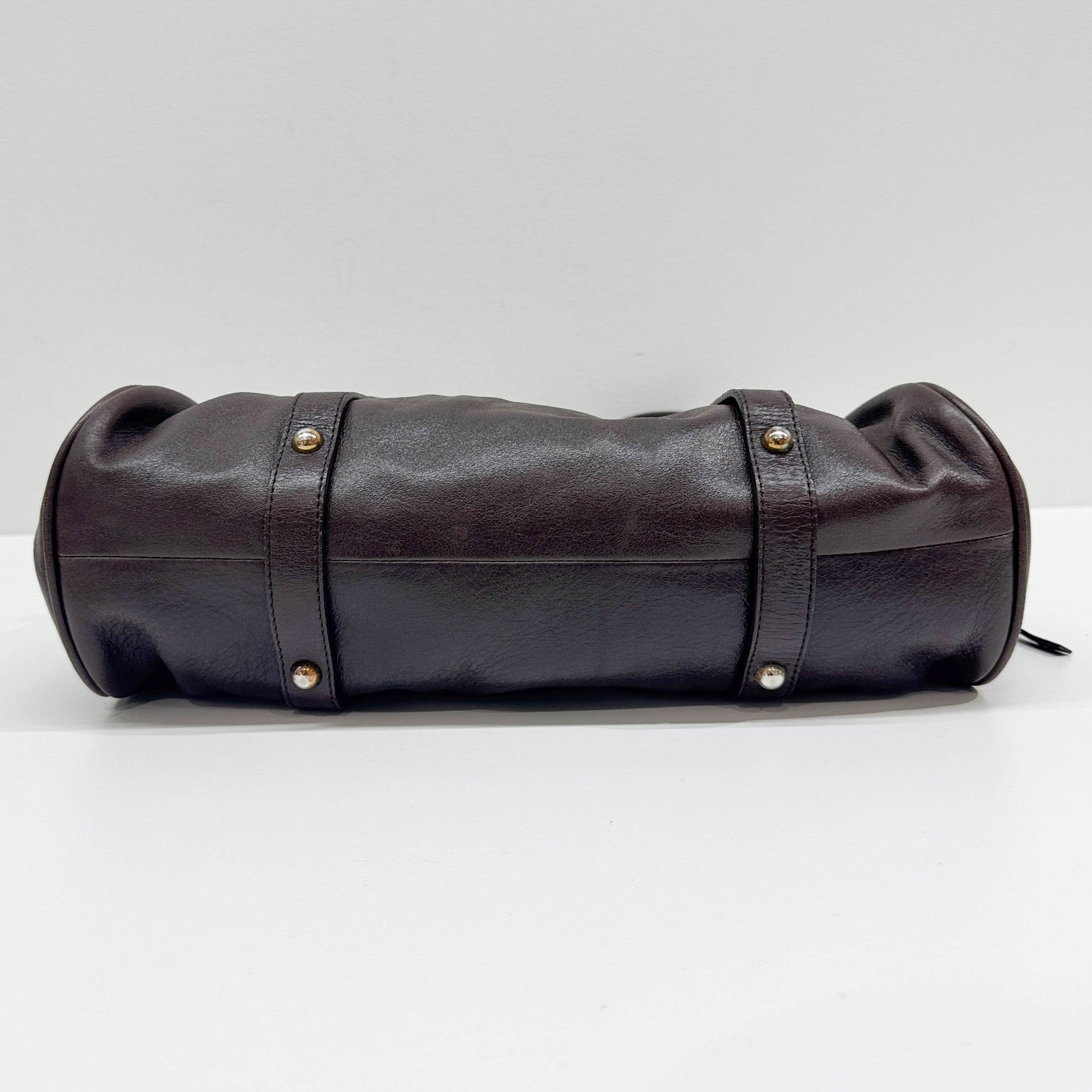 Vitello Dark Brown Leather Two Way Bag