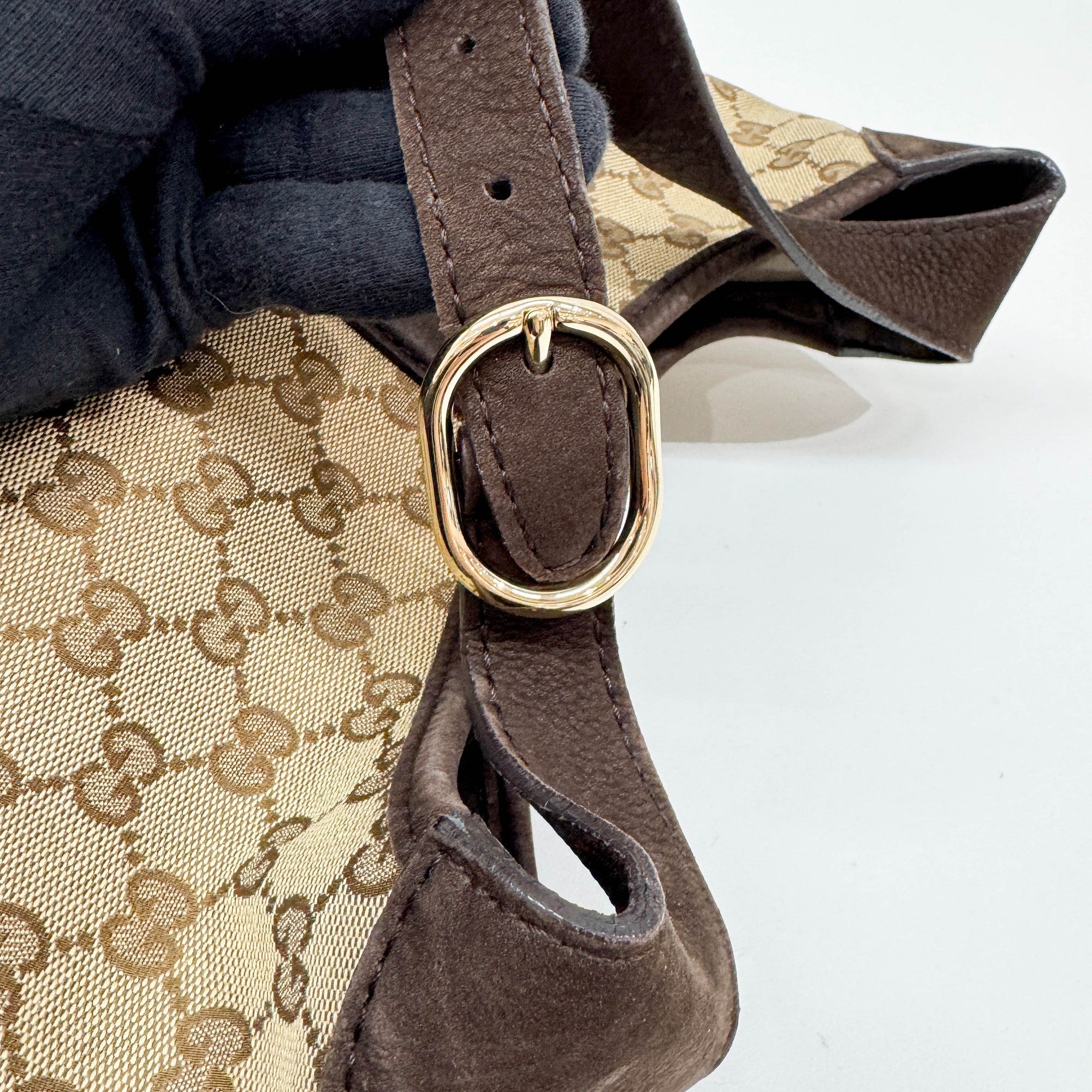 Jackie Cherry Line Brown GG Canvas Shoulder Bag