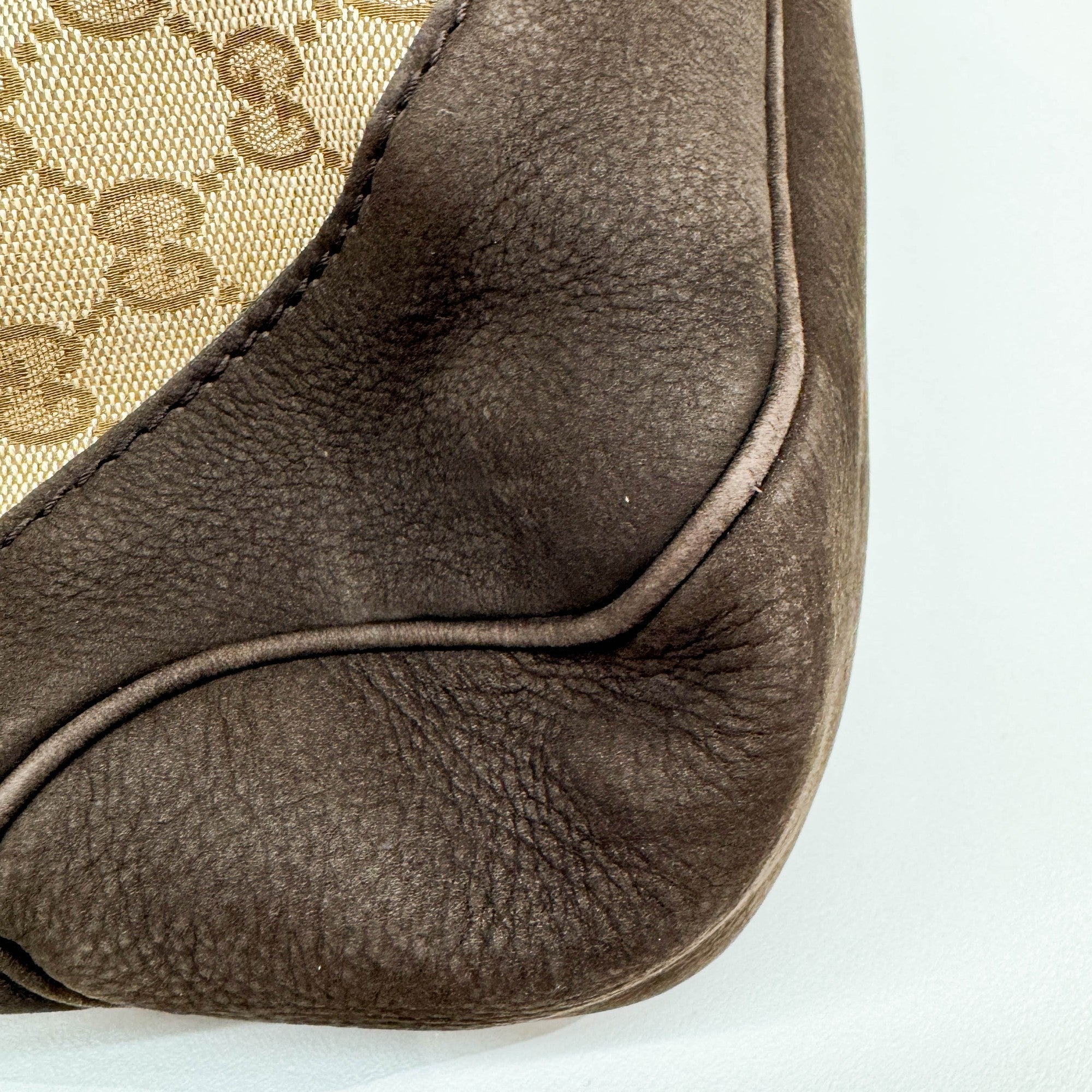 Jackie Cherry Line Brown GG Canvas Shoulder Bag