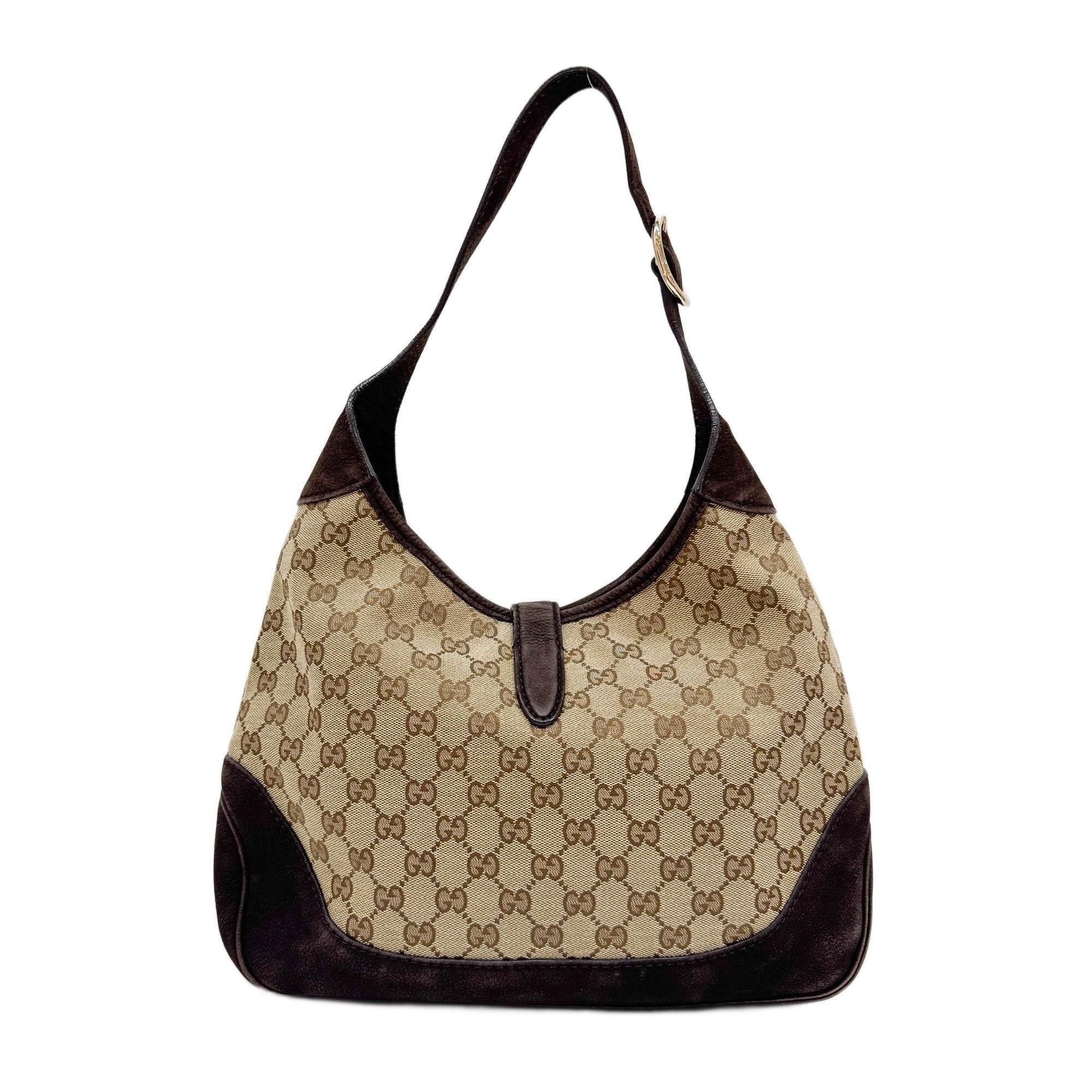Jackie Cherry Line Brown GG Canvas Shoulder Bag
