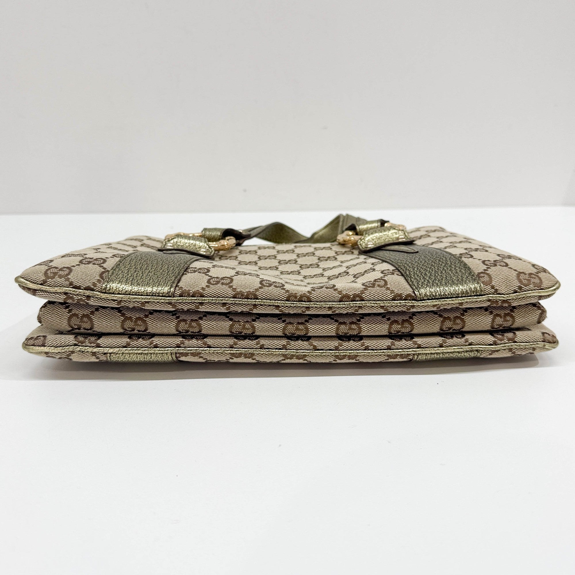 Bamboo Ring Brown GG Canvas Hand Bag