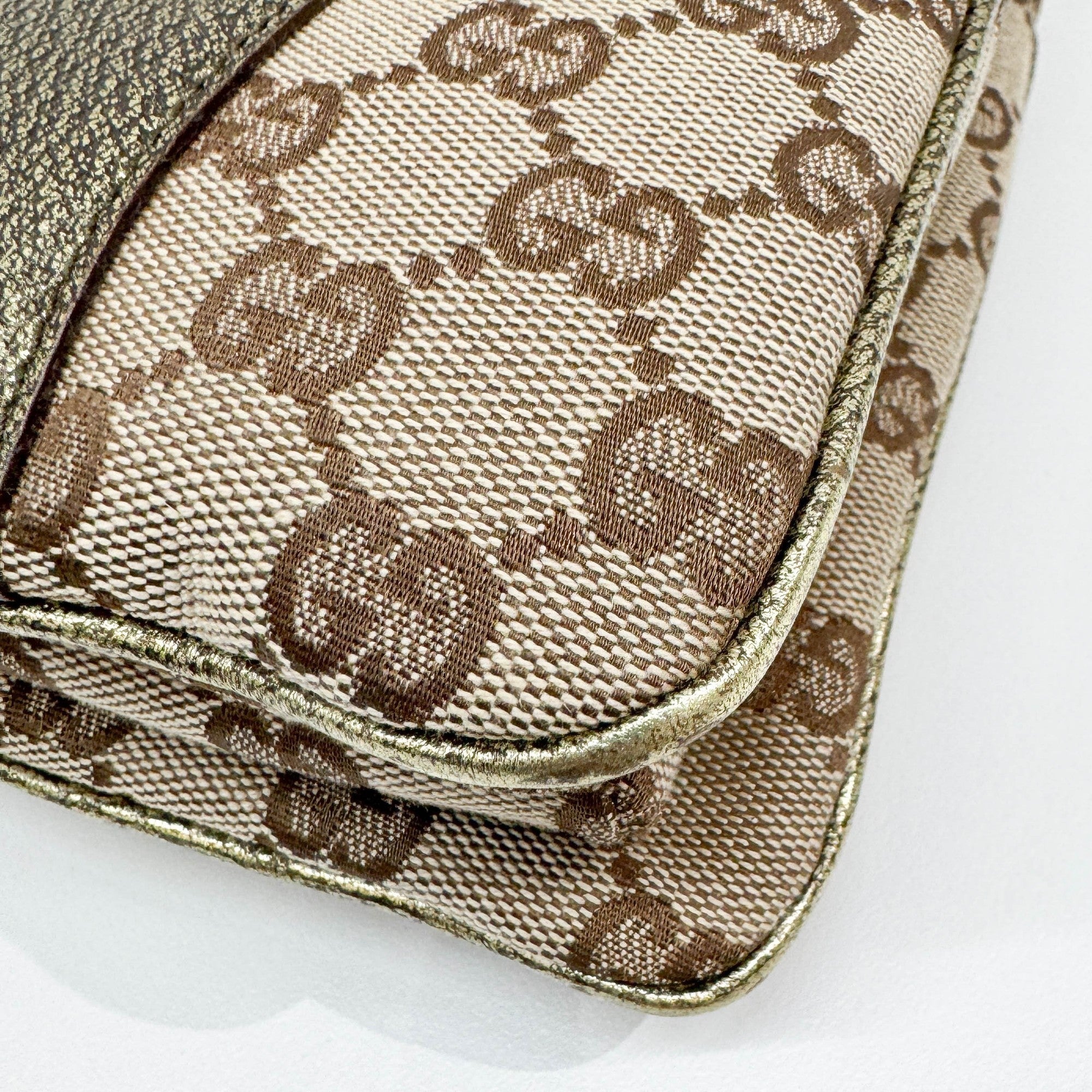 Bamboo Ring Brown GG Canvas Hand Bag