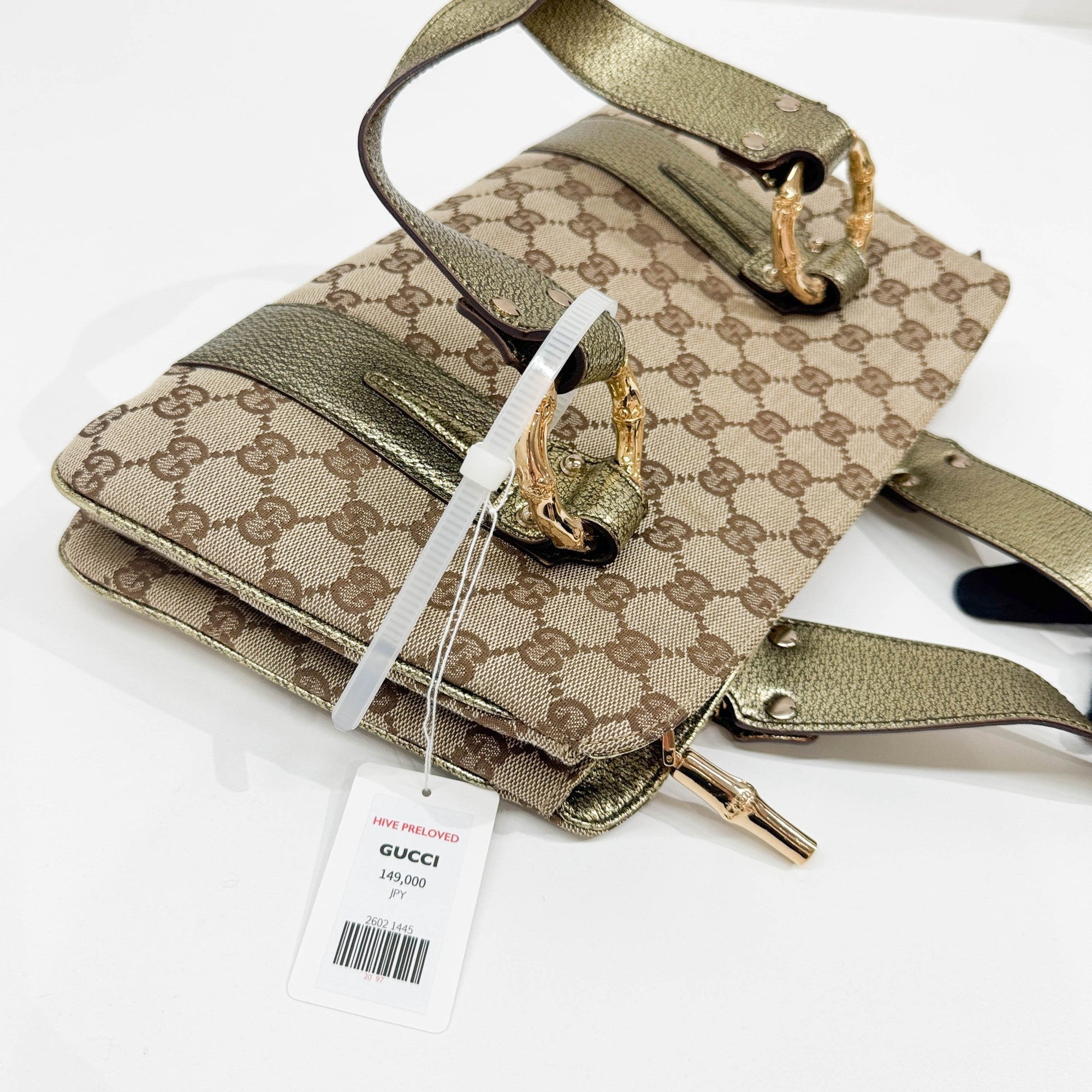 Bamboo Ring Brown GG Canvas Hand Bag