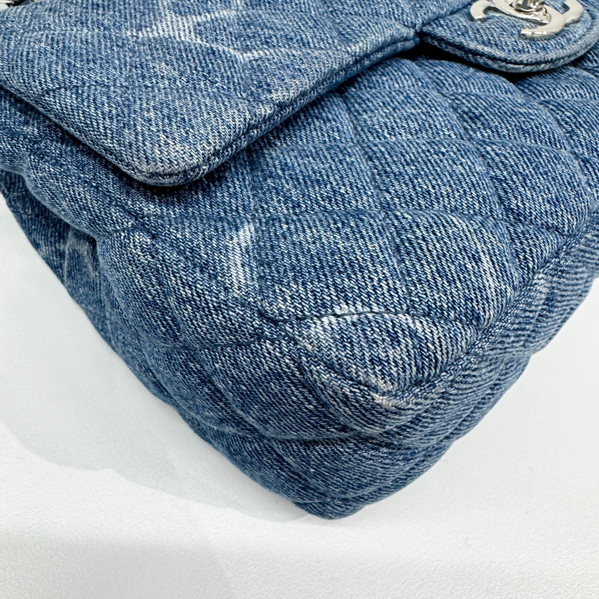 Classic Flap Blue Denim Shoulder Bag