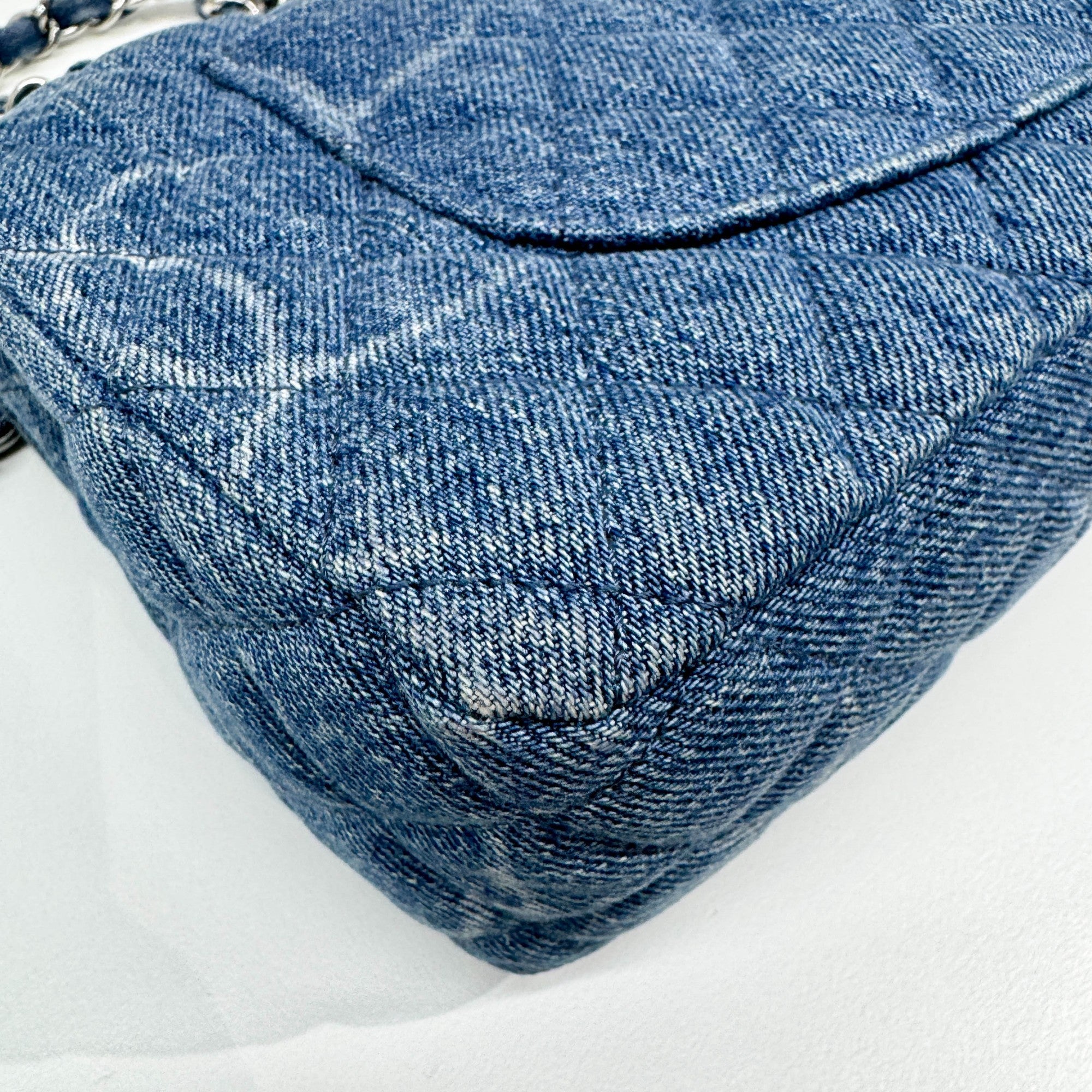 Classic Flap Blue Denim Shoulder Bag
