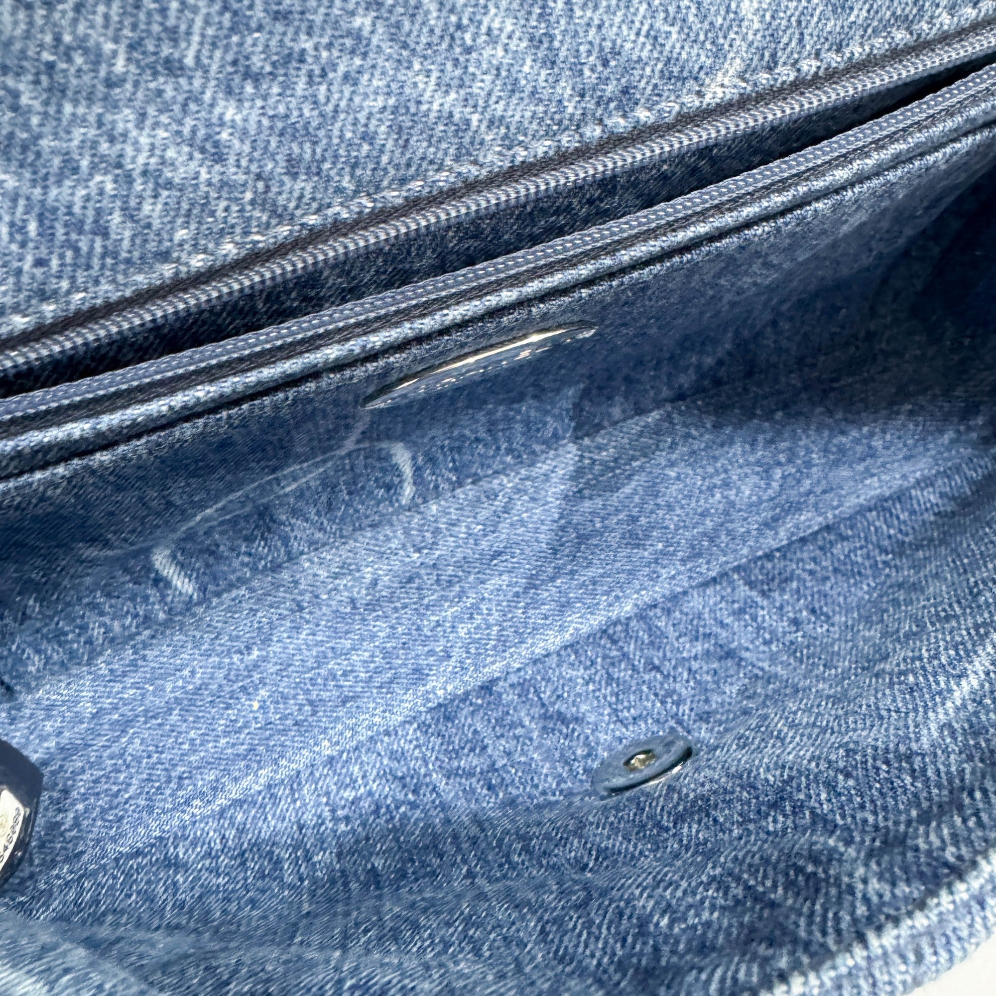 Classic Flap Blue Denim Shoulder Bag