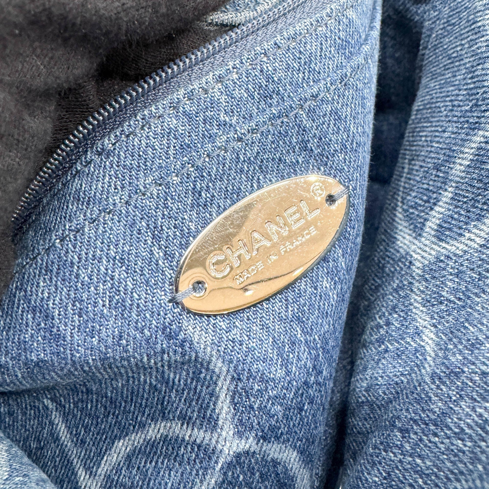 Classic Flap Blue Denim Shoulder Bag