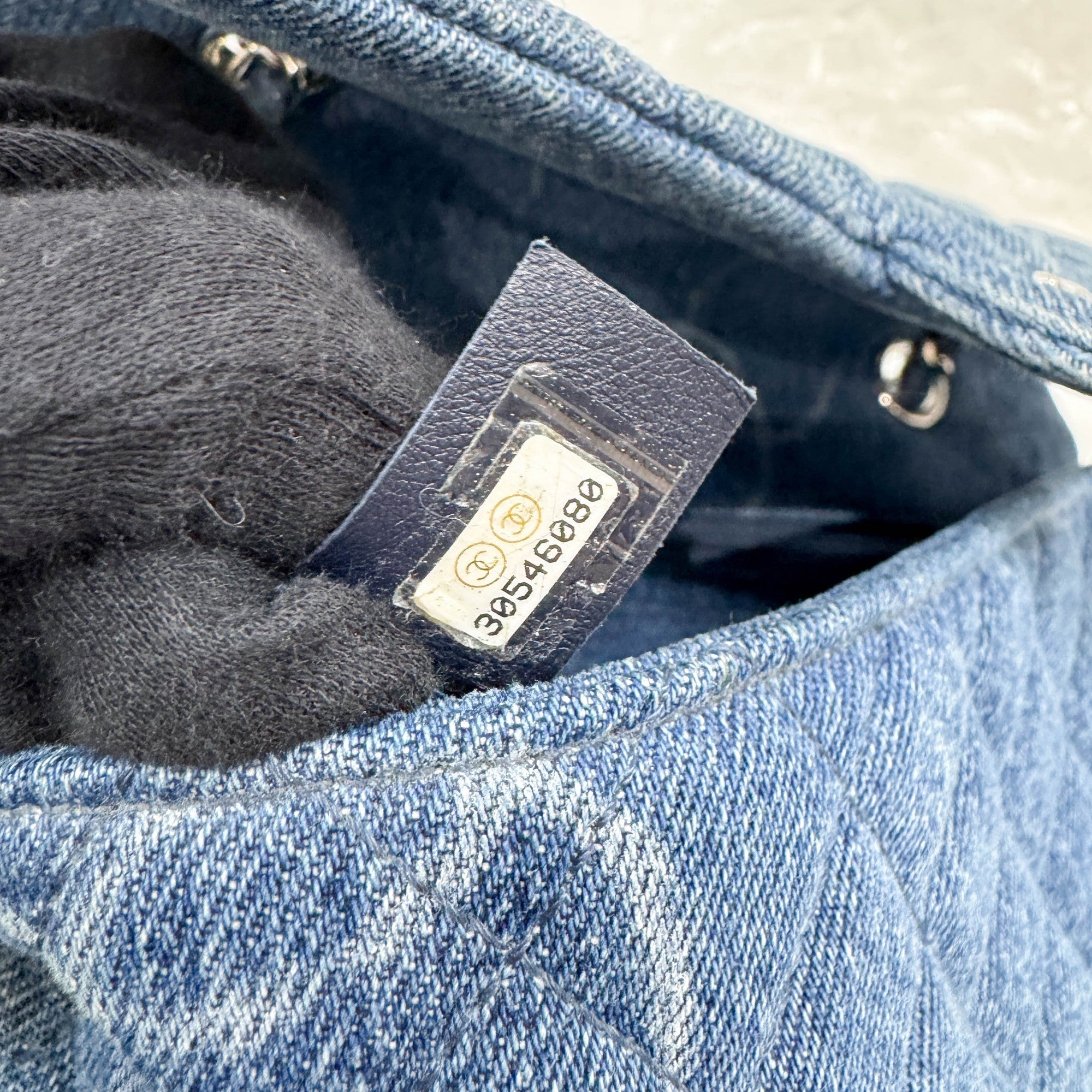 Classic Flap Blue Denim Shoulder Bag