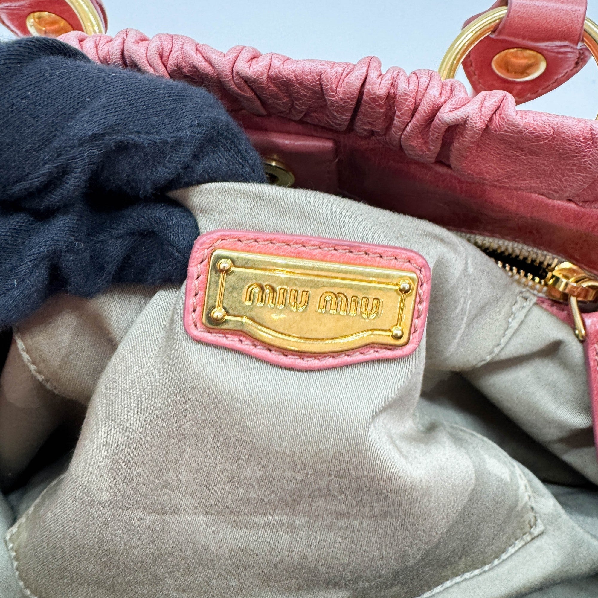 Vitello Pink Leather Two Way Bag