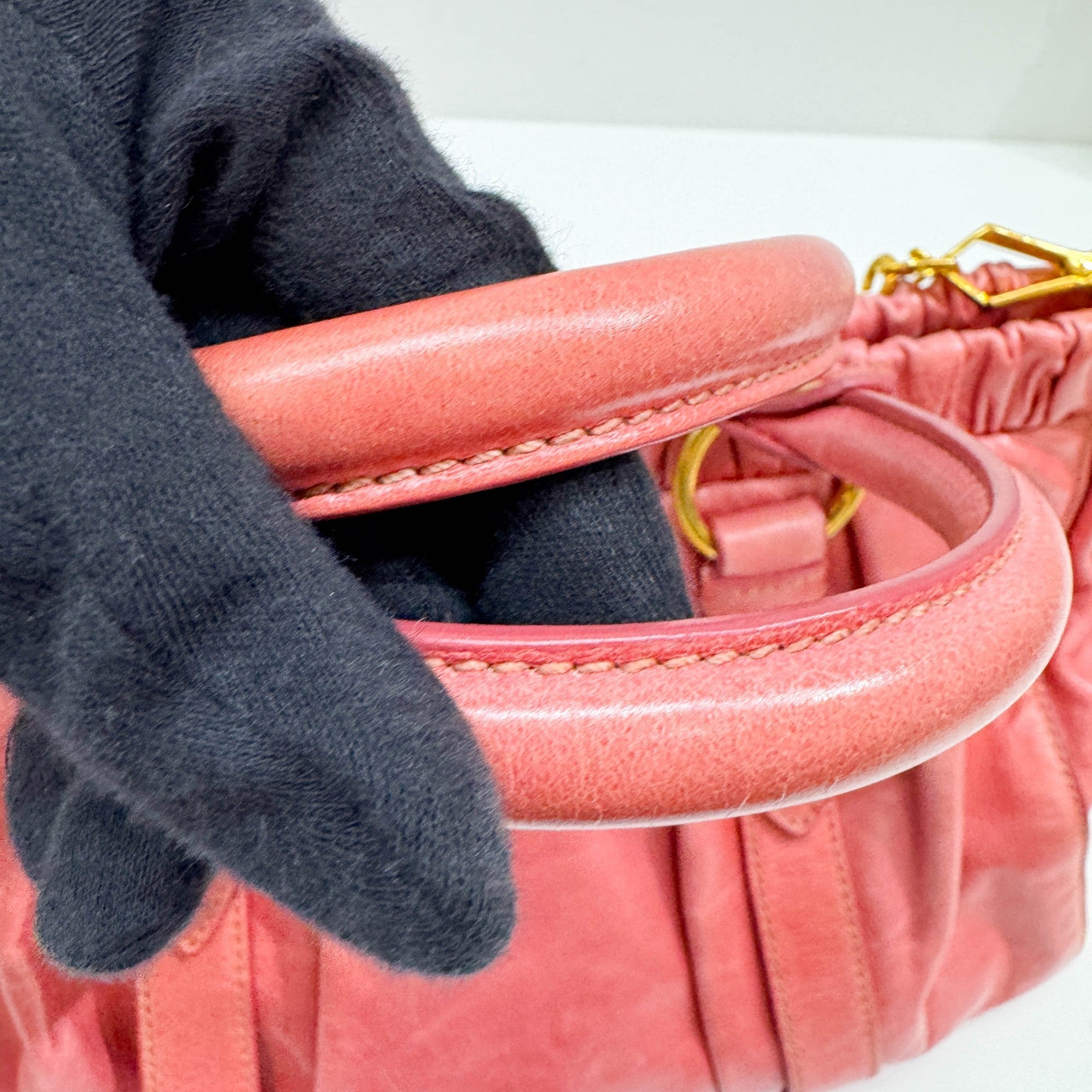 Vitello Pink Leather Two Way Bag
