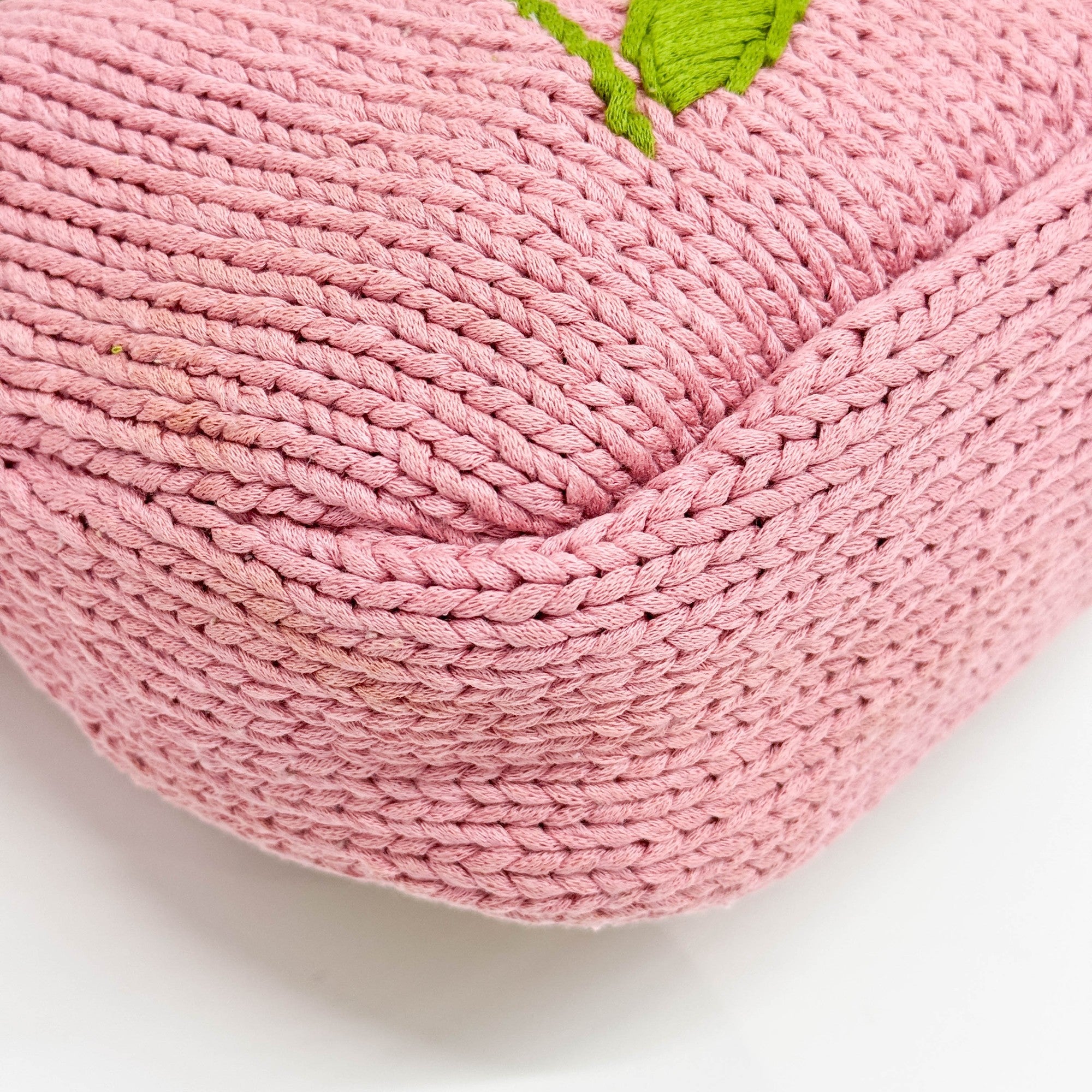 Mamma Baguette Floral Embroidery Pink Knitted Shoulder Bag